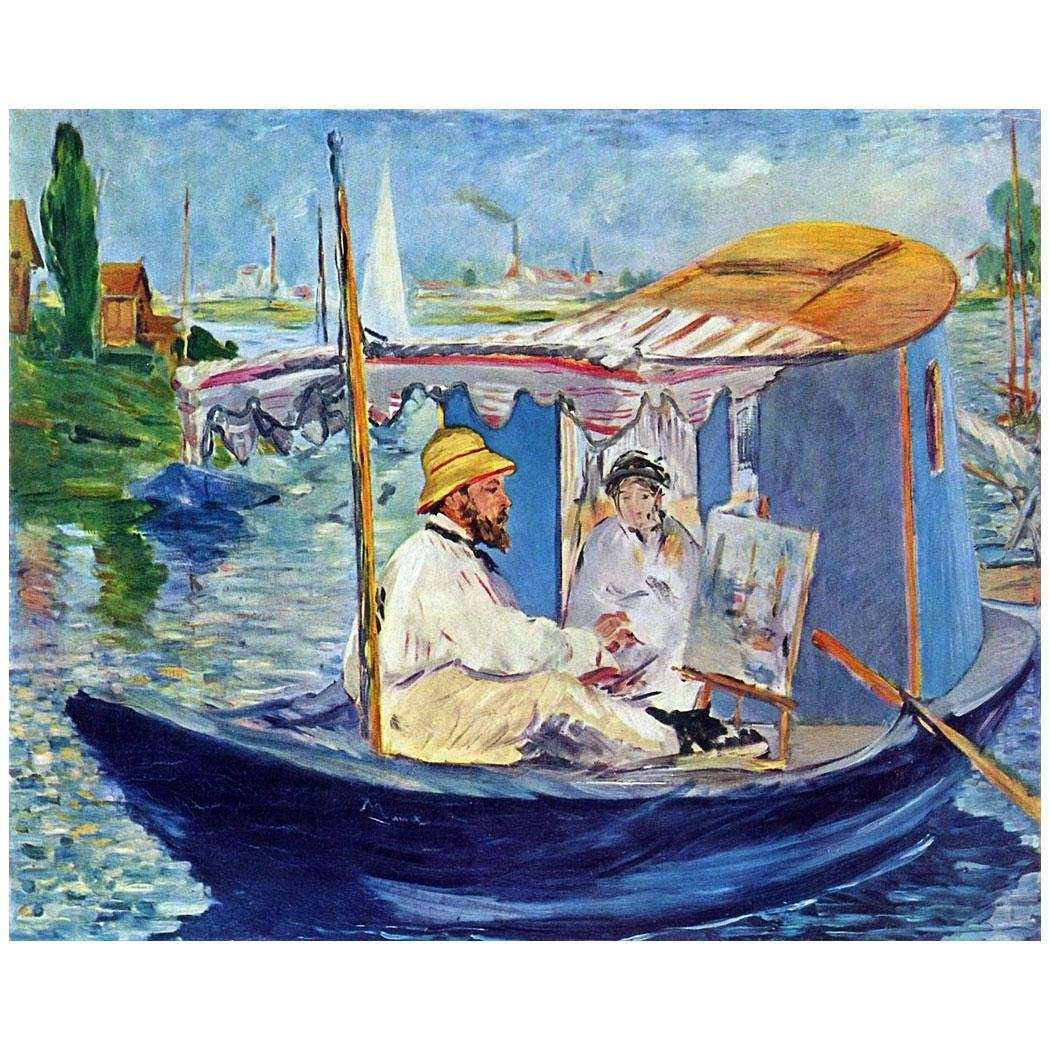  Edouard Manet. Claude Monet in Argenteuil. 1874. Neue Pinakothek, Munchen