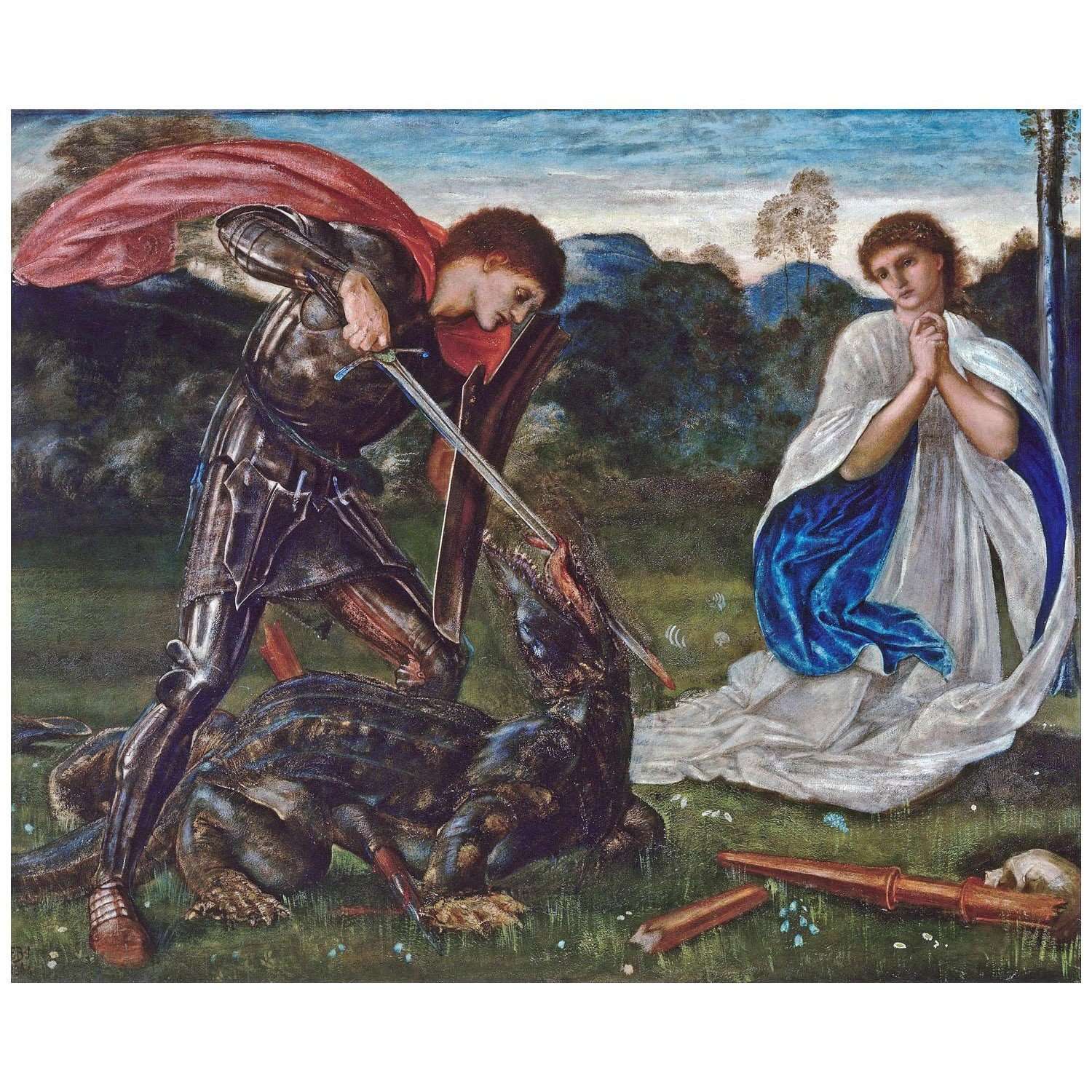  -Edward Burne-Jones. St George Kills the Dragon. 1866. AGSA Adelaide