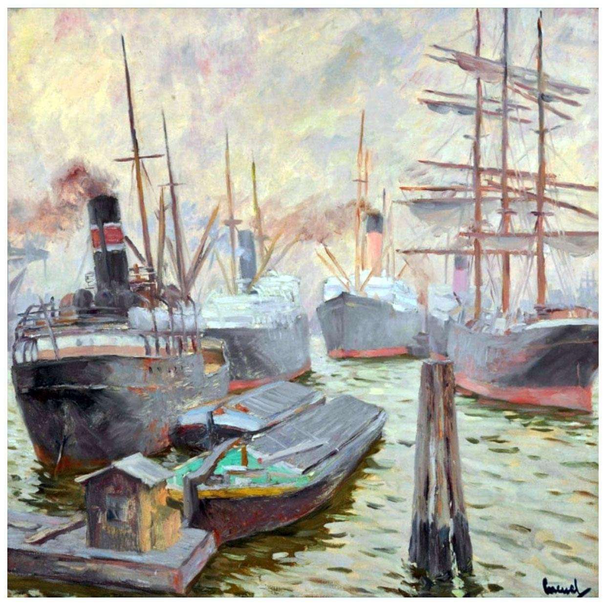  Edward Cucuel. In the Harbor. 1906