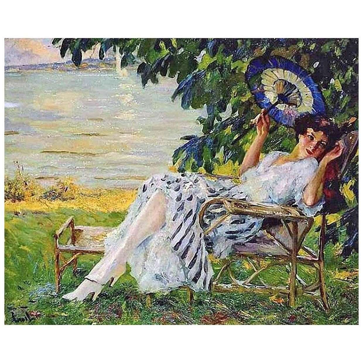  Edward Cucuel. Woman with Parasol. 1916