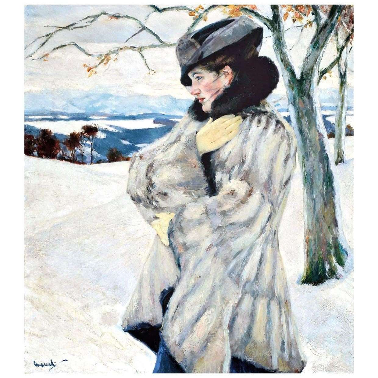  Edward Cucuel. Girl in a Fur Coat. 1932