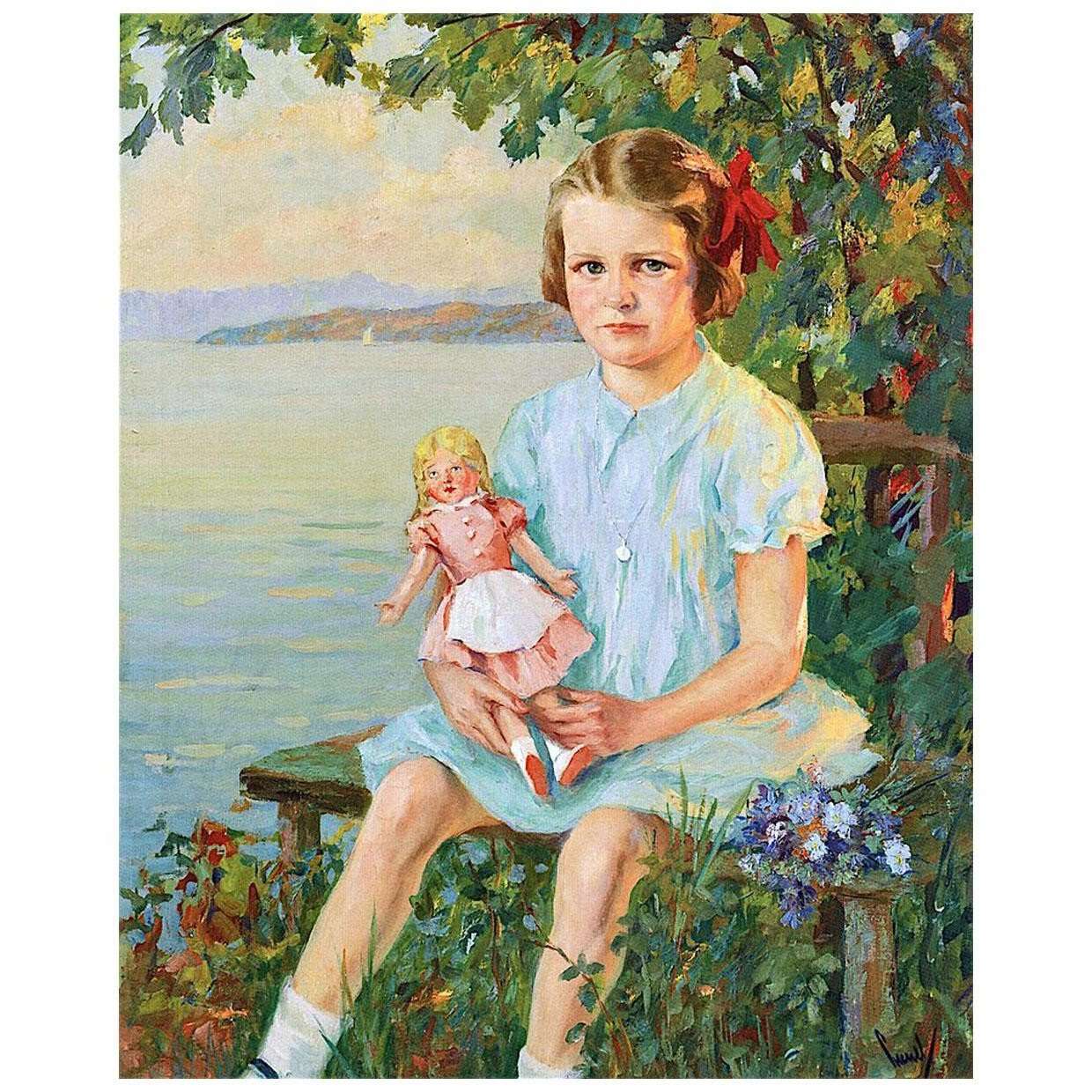  Edward Cucuel. Girl with a Doll. 1934