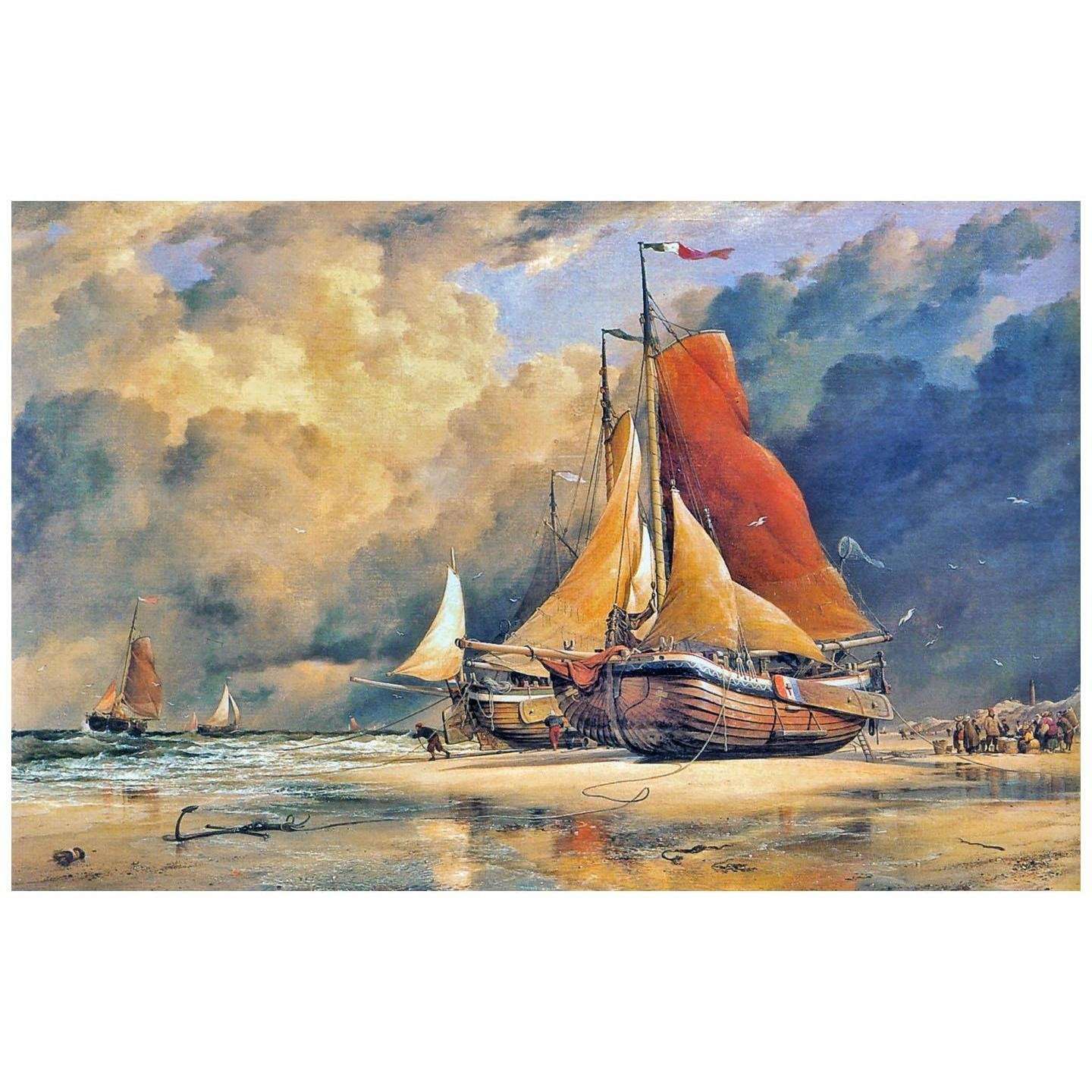  Edward William Cooke. Dutch Pinks Drying Sails. 1840. Royal Museum Greenwich