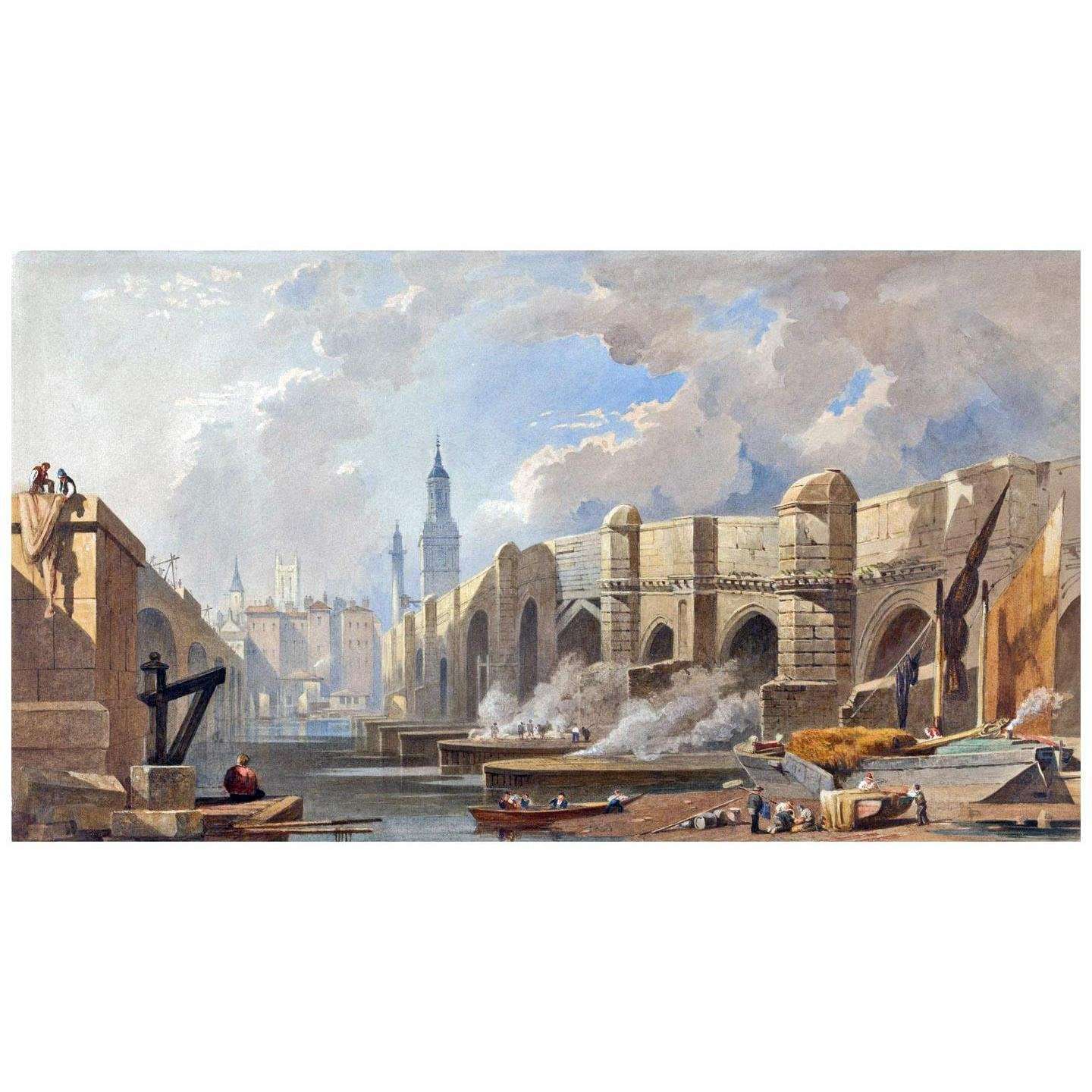  Edward William Cooke. Old and New London Bridge. 1865. Yale Center for British Art