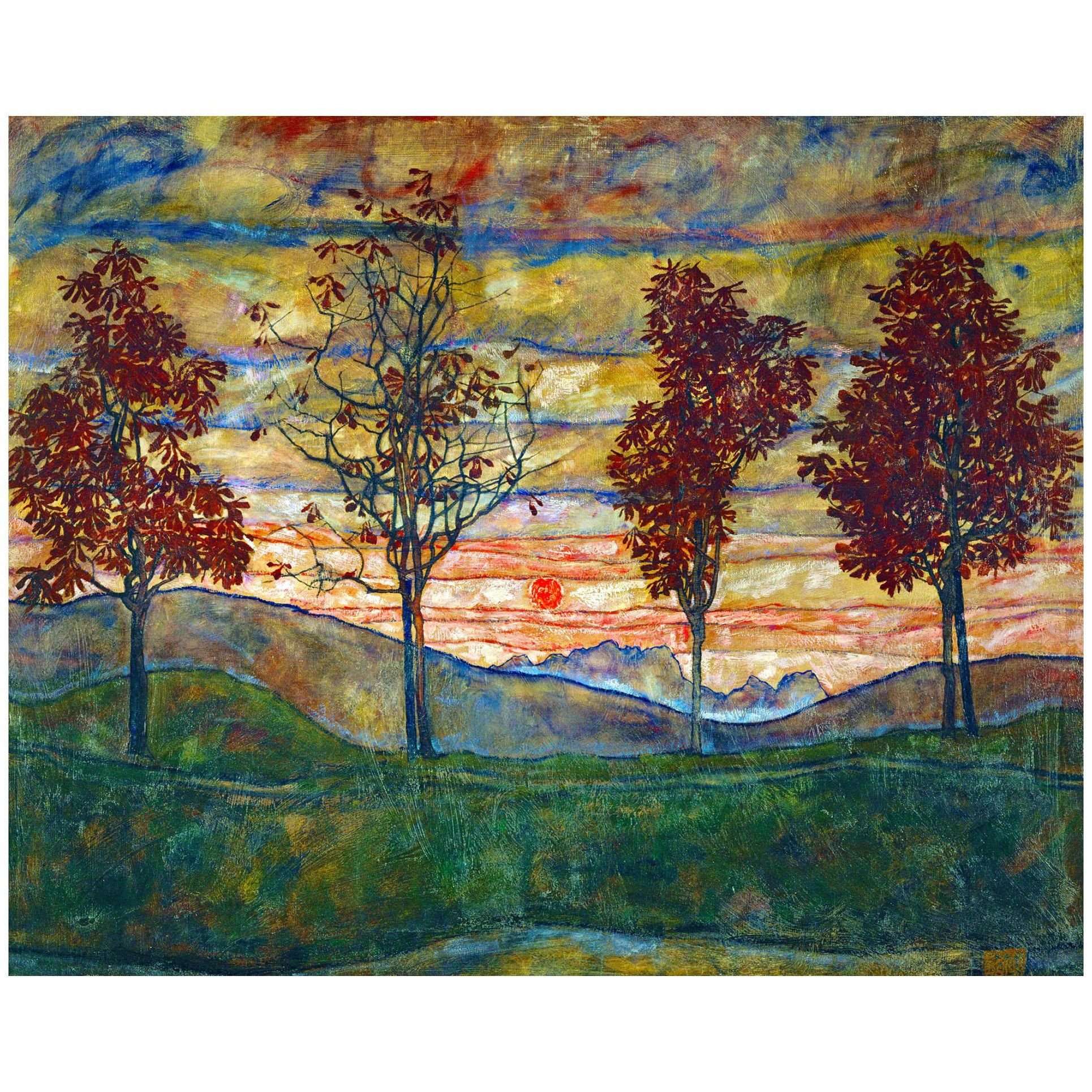  Egon Schiele. Vier B?ume.1917. Belvedere Wien