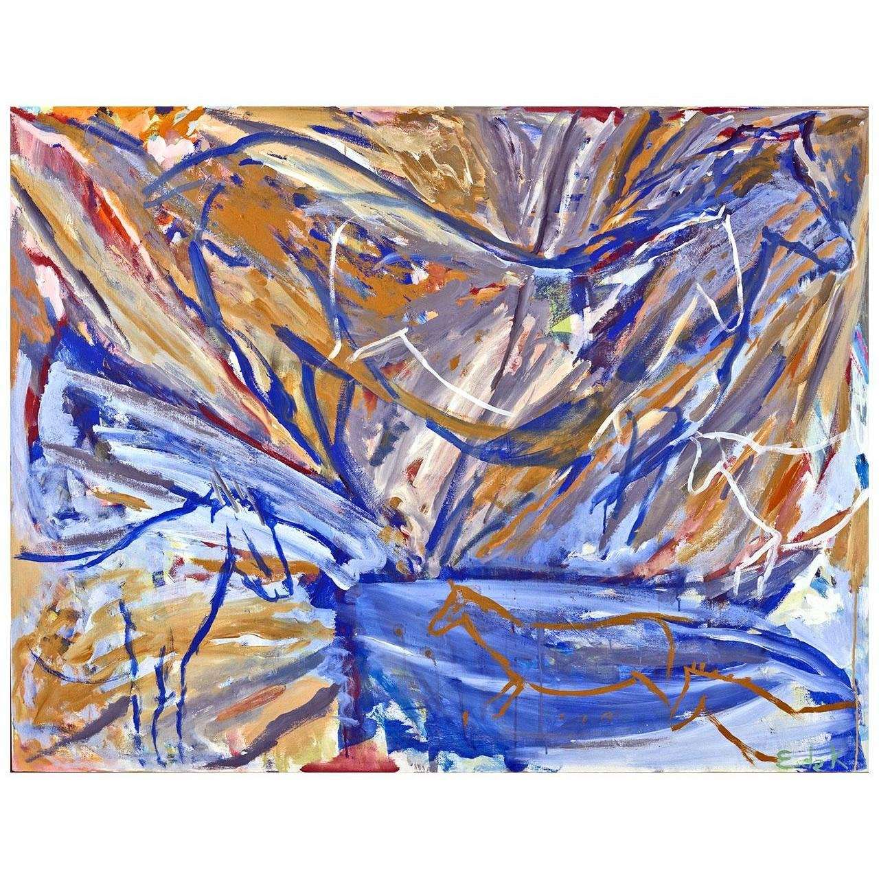    Elaine de Kooning. Six Horses, Blue Wall. 1987. Private collection