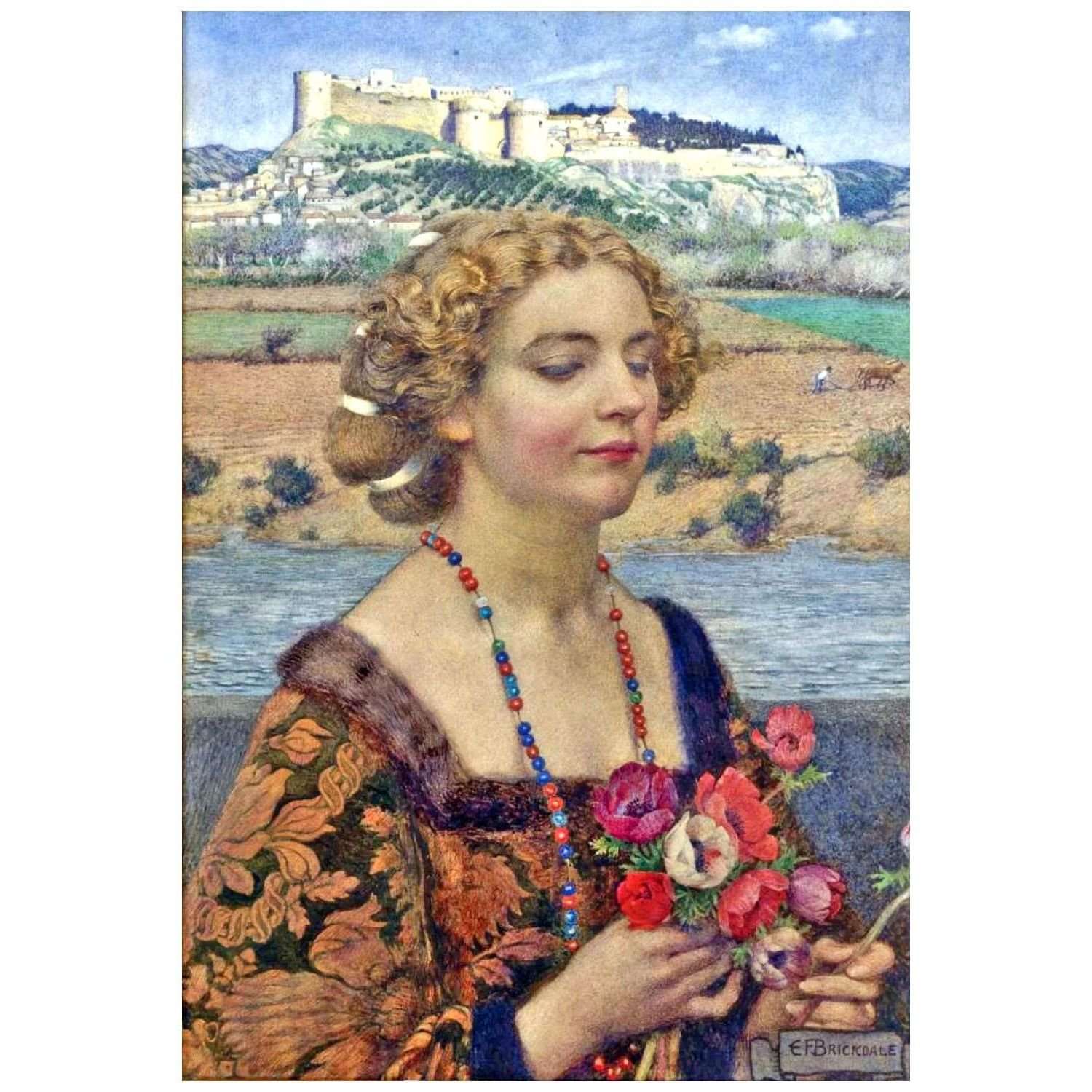  -Eleanor Fortescue-Brickdale. Petrarch's Laure at Avignon. 1917
