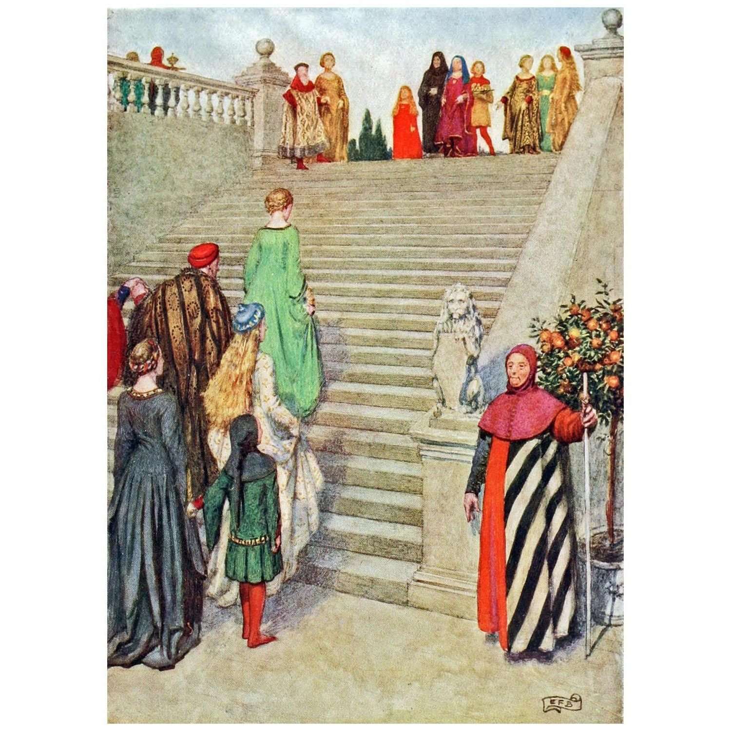  -Eleanor Fortescue-Brickdale. Dante and Beatrice. 1919