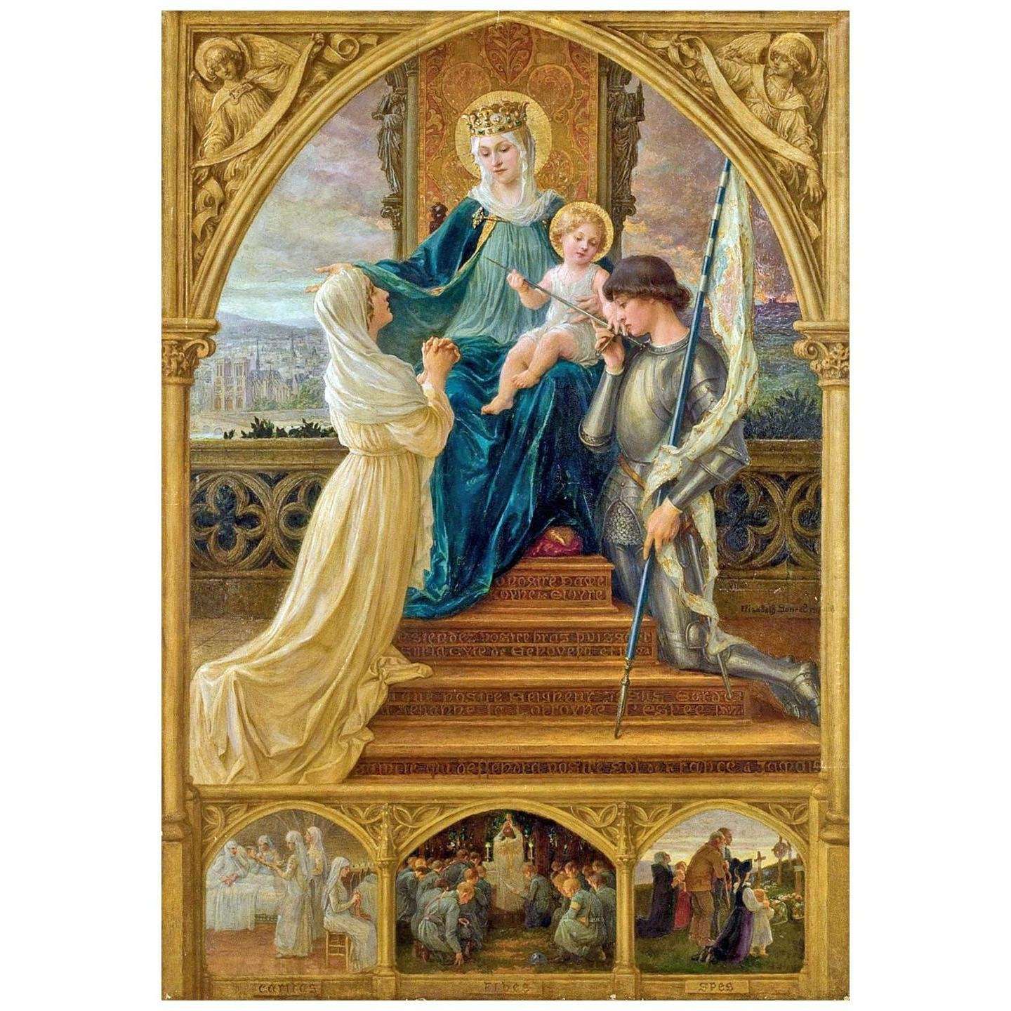  Elisabeth Sonrel. Vierge ? l'enfant, sainte Genevi?ve et Jeanne d'Arc. 1916