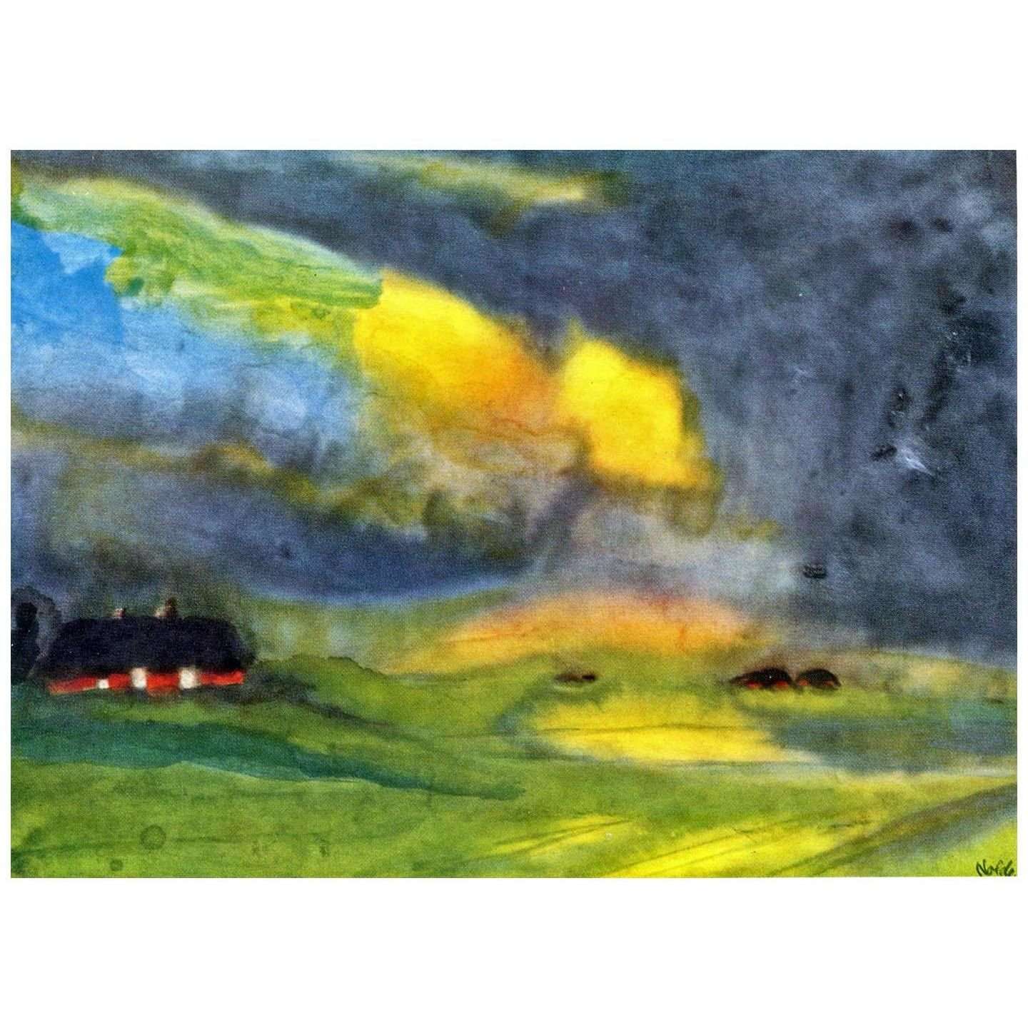  Emil Nolde. Farbiger Himmel ?ber dem Marais. 1940. Nolde Museum Neuekirchen