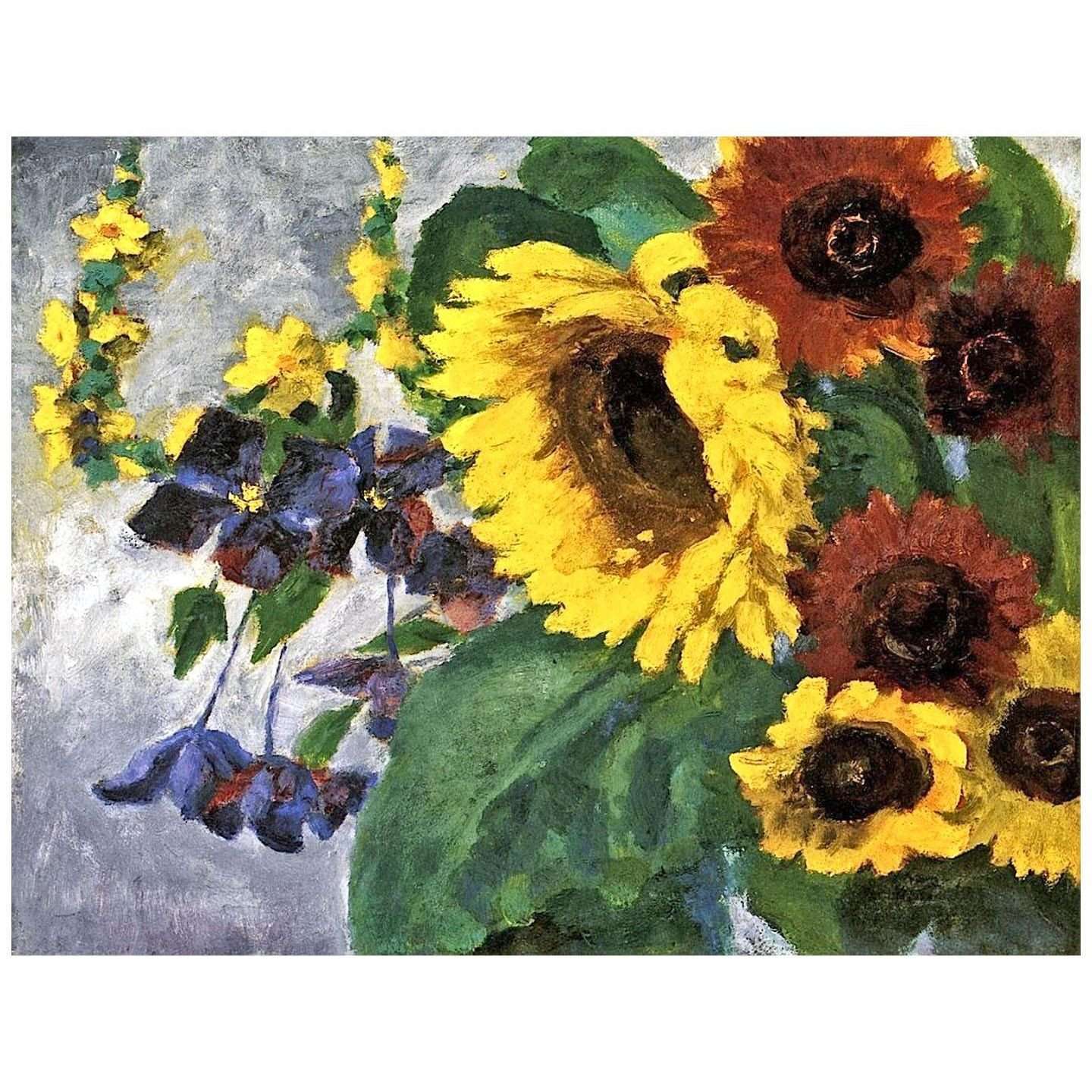  Emil Nolde. Grosse Sonnenblume und Clematis. 1943. Nolde Museum Neuekirchen