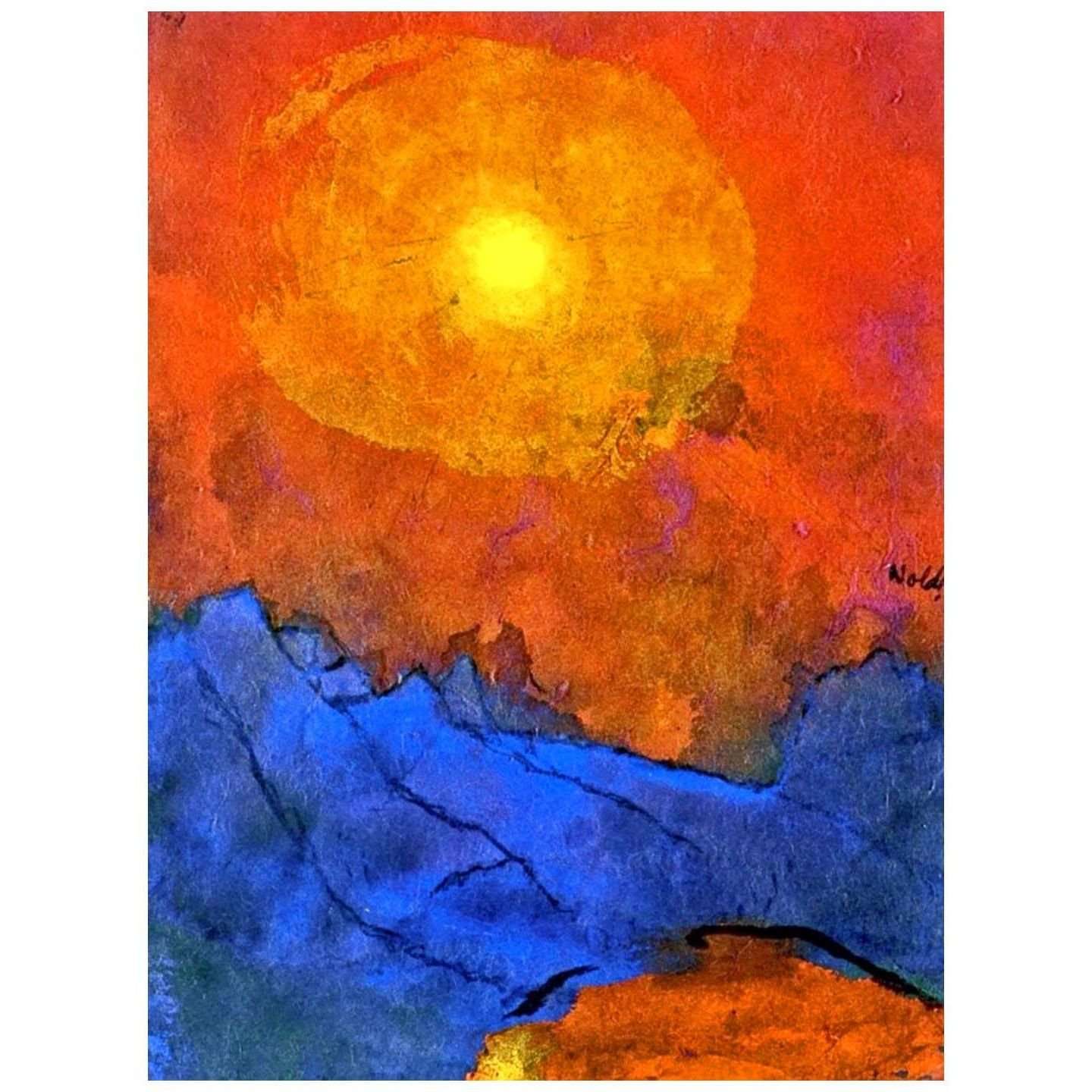  Emil Nolde. Sonnenuntergang ?ber den Bergen. 1945. Nolde Museum Neuekirchen