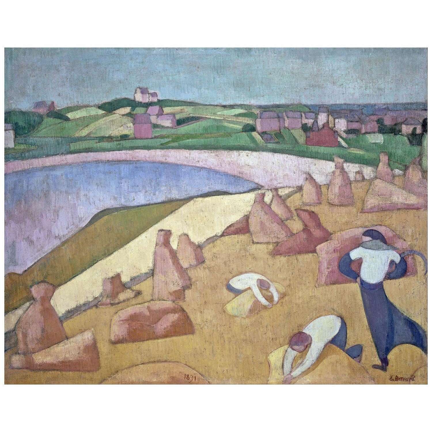 Emile Bernard. Moisson au bord de la mer. 1891. Musee dOrsay Paris