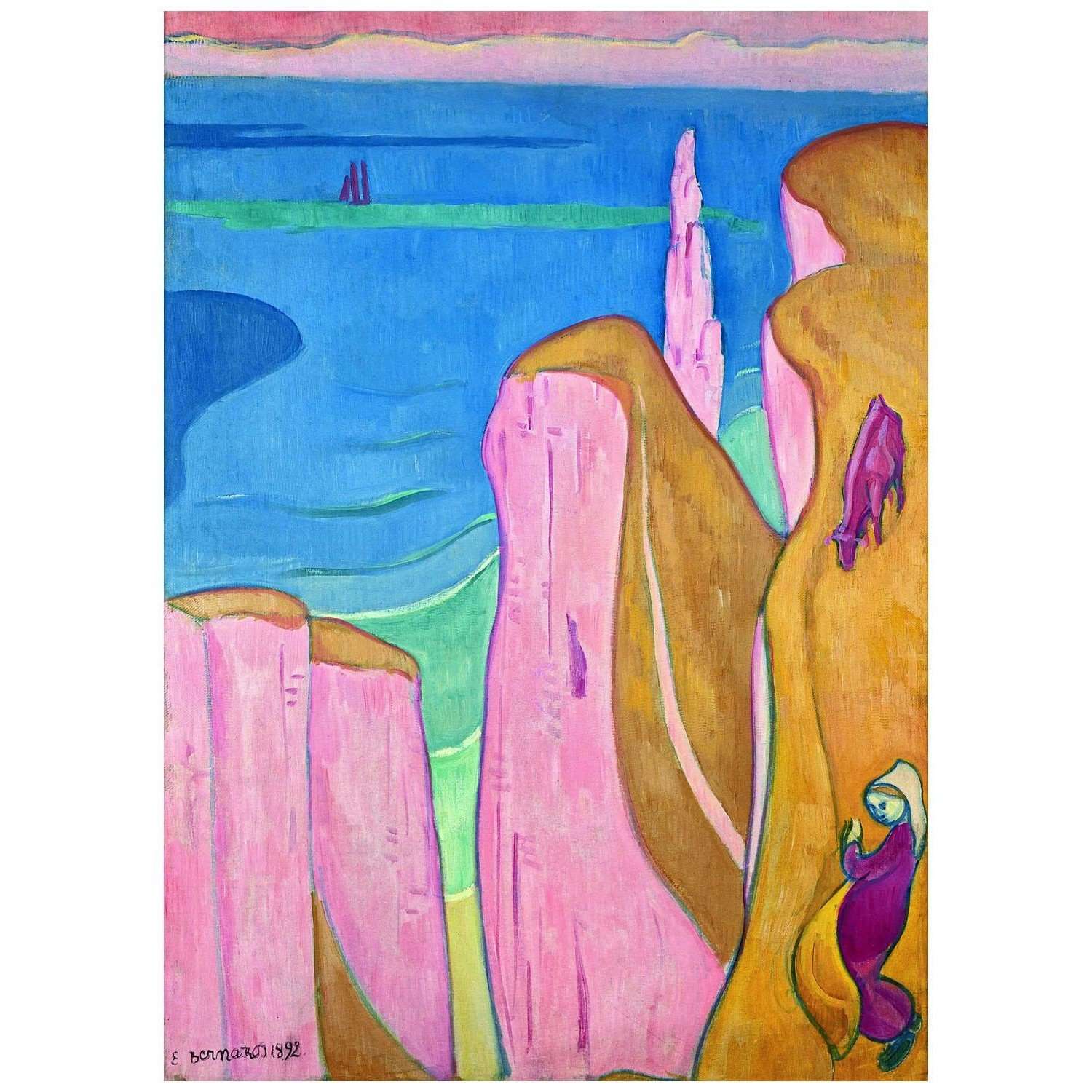  Emile Bernard. Les Falaises dYport. 1892. Collection priv?e