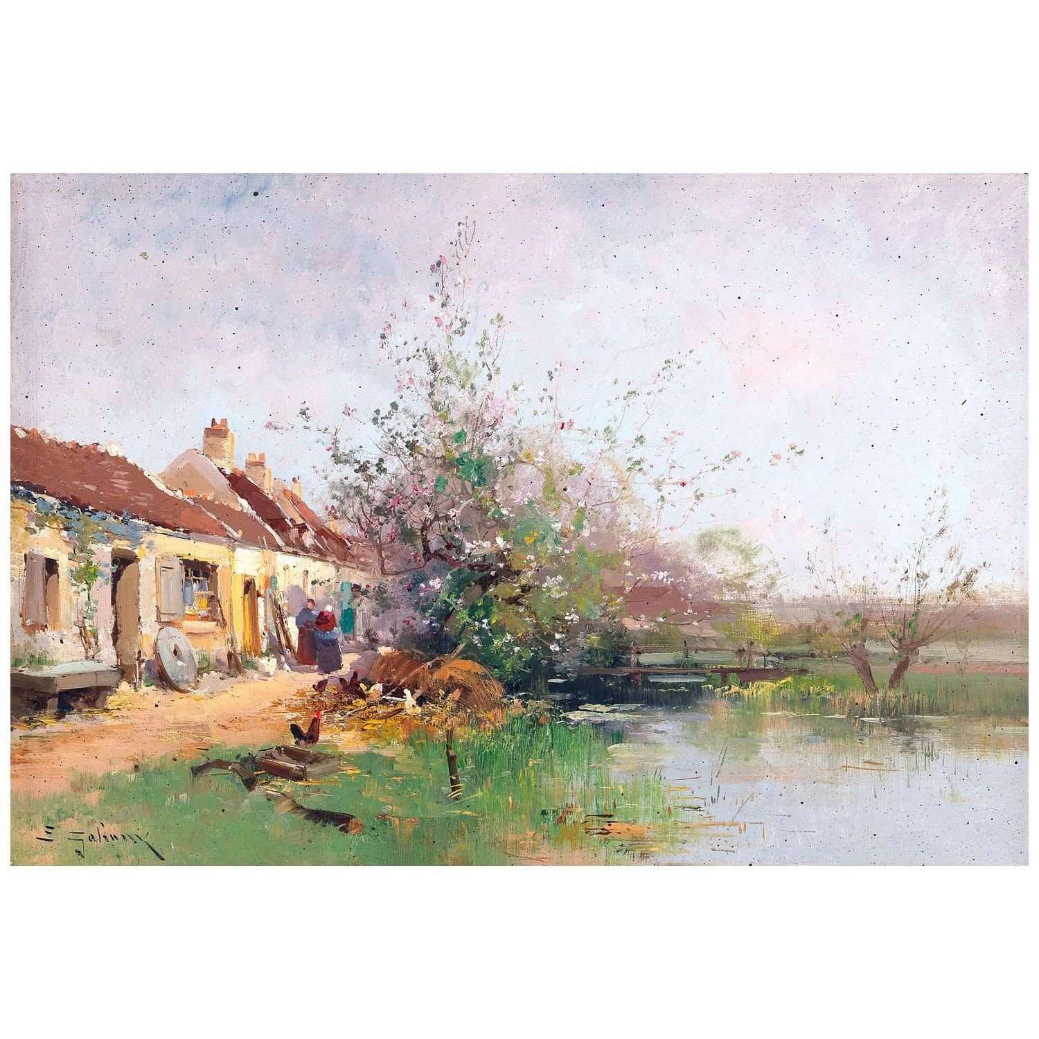  -Eug?ne Galien-Laloue. Jour de printemps au bord du ruisseau. 1880