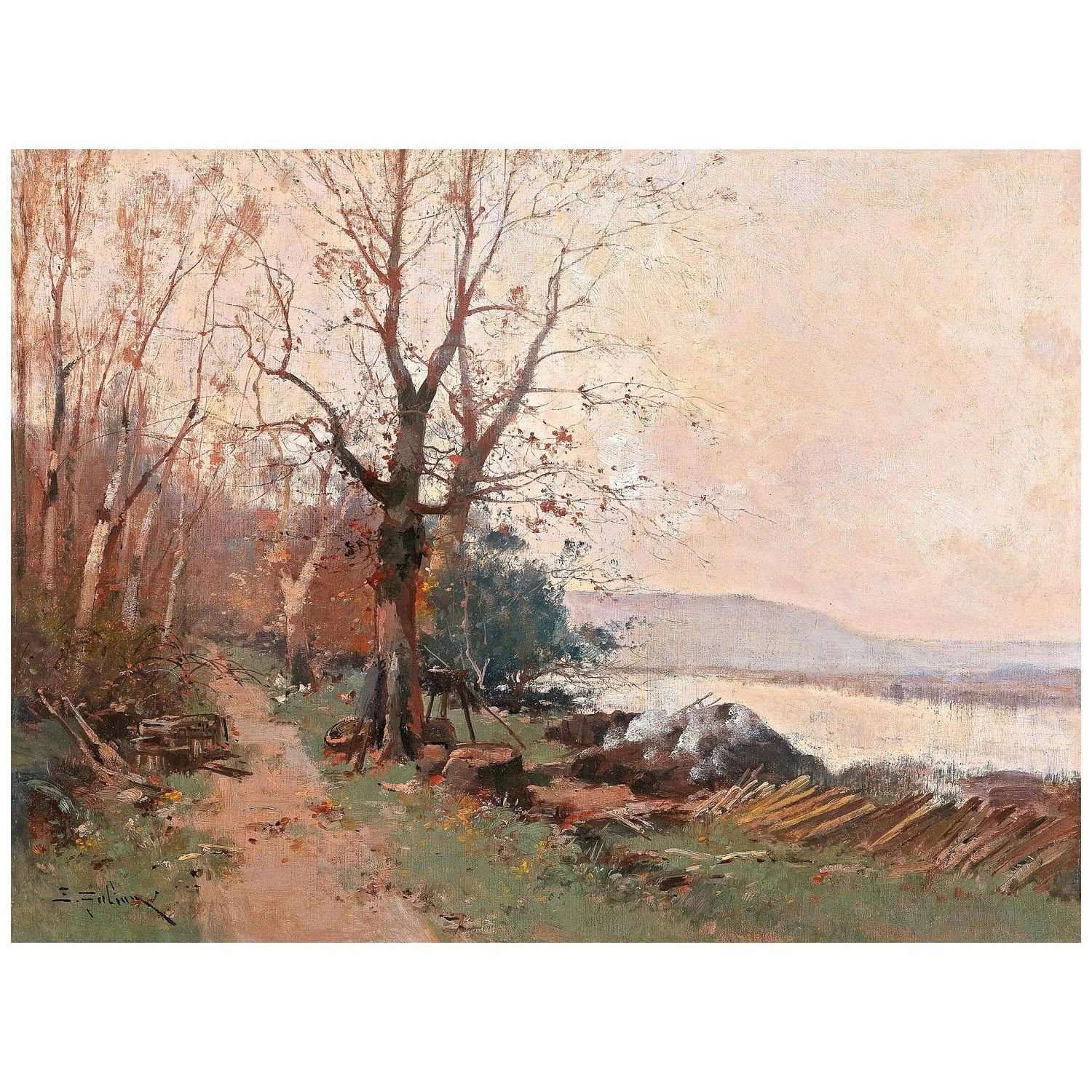  -Eug?ne Galien-Laloue. Paysage Fluvial. 1884