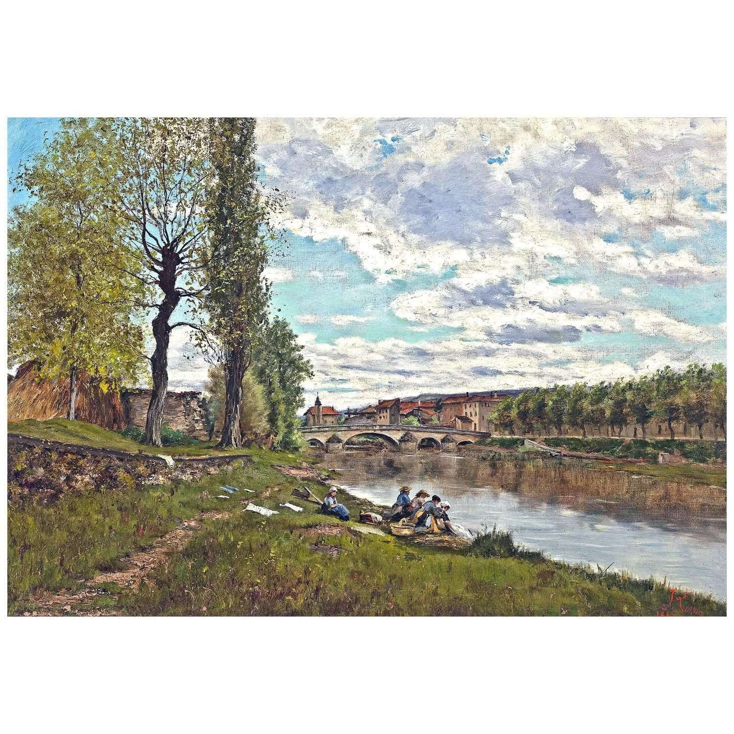  -Eug?ne Galien-Laloue. Lavandi?res au bord du Loing. 1886