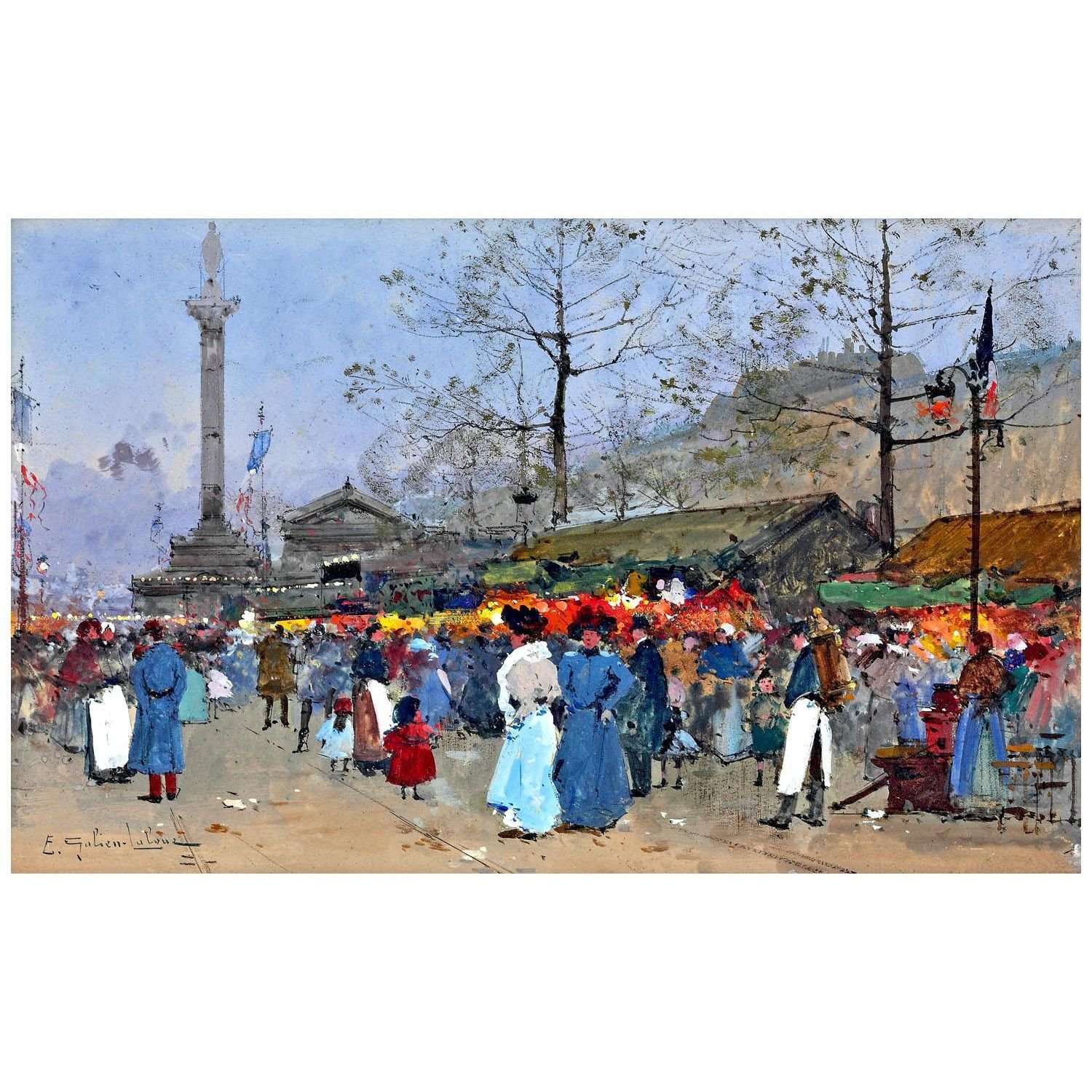  -Eug?ne Galien-Laloue. Le marche. 1895