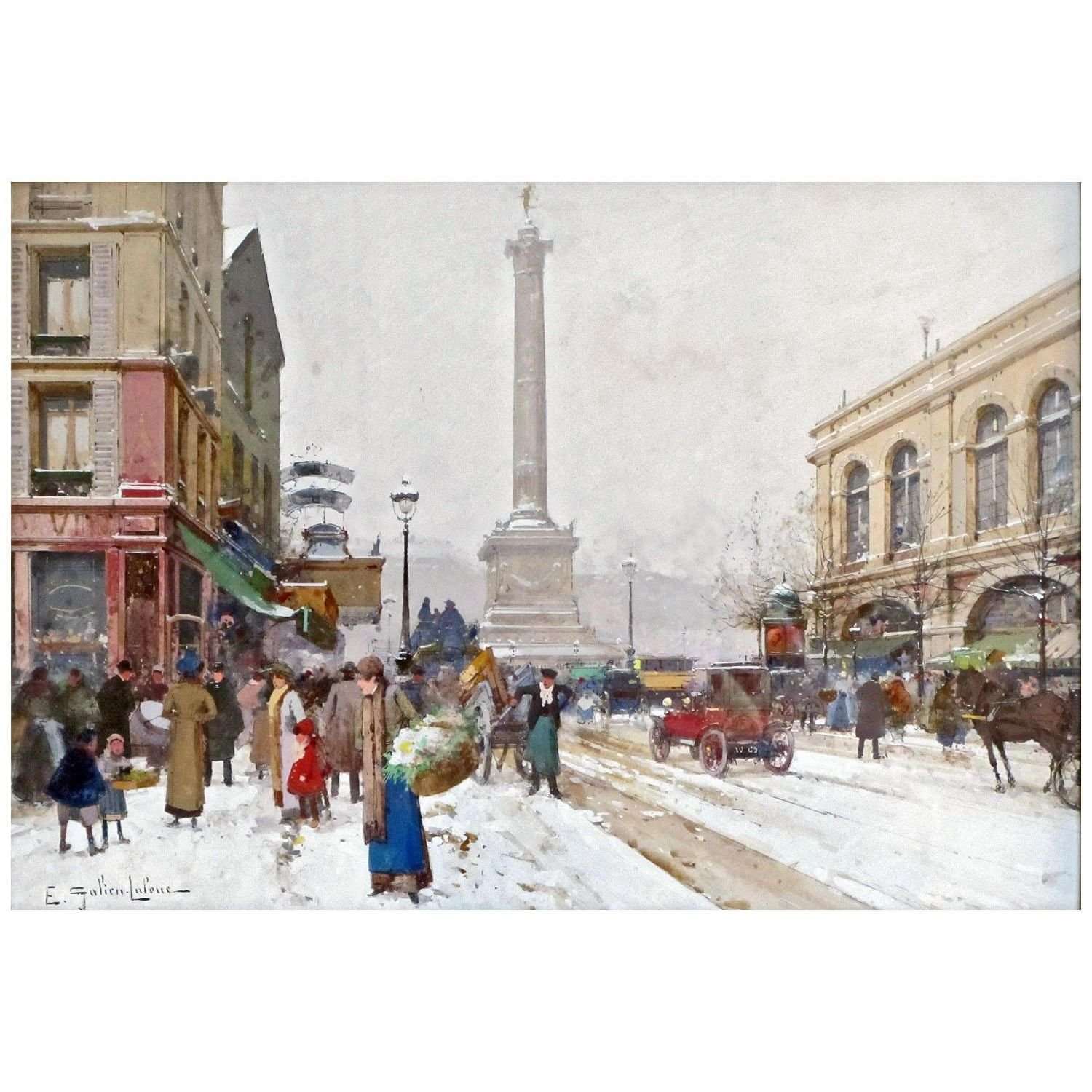  -Eug?ne Galien-Laloue. Place de la Bastille. 1905