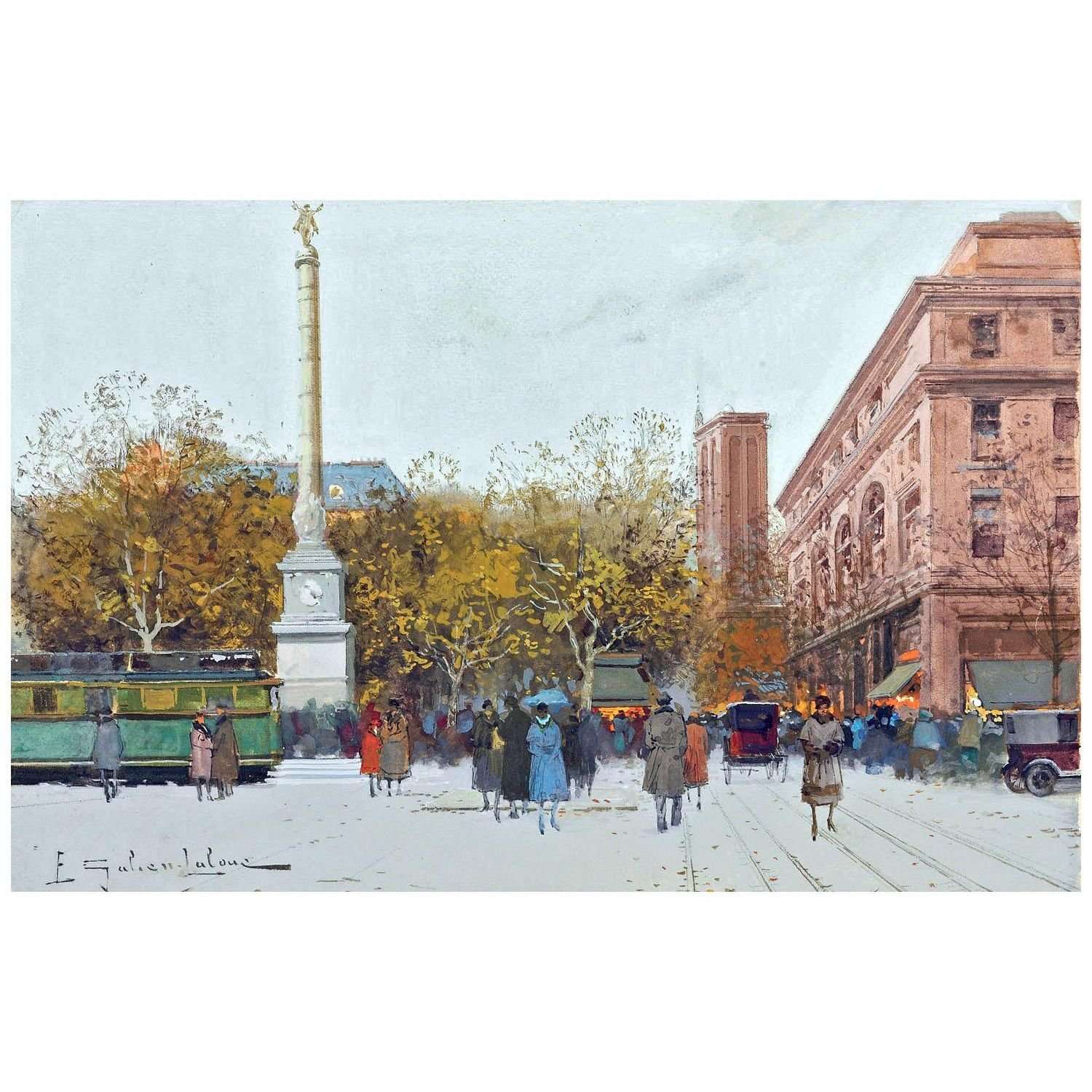  -Eug?ne Galien-Laloue. La Place du Ch?telet. 1909