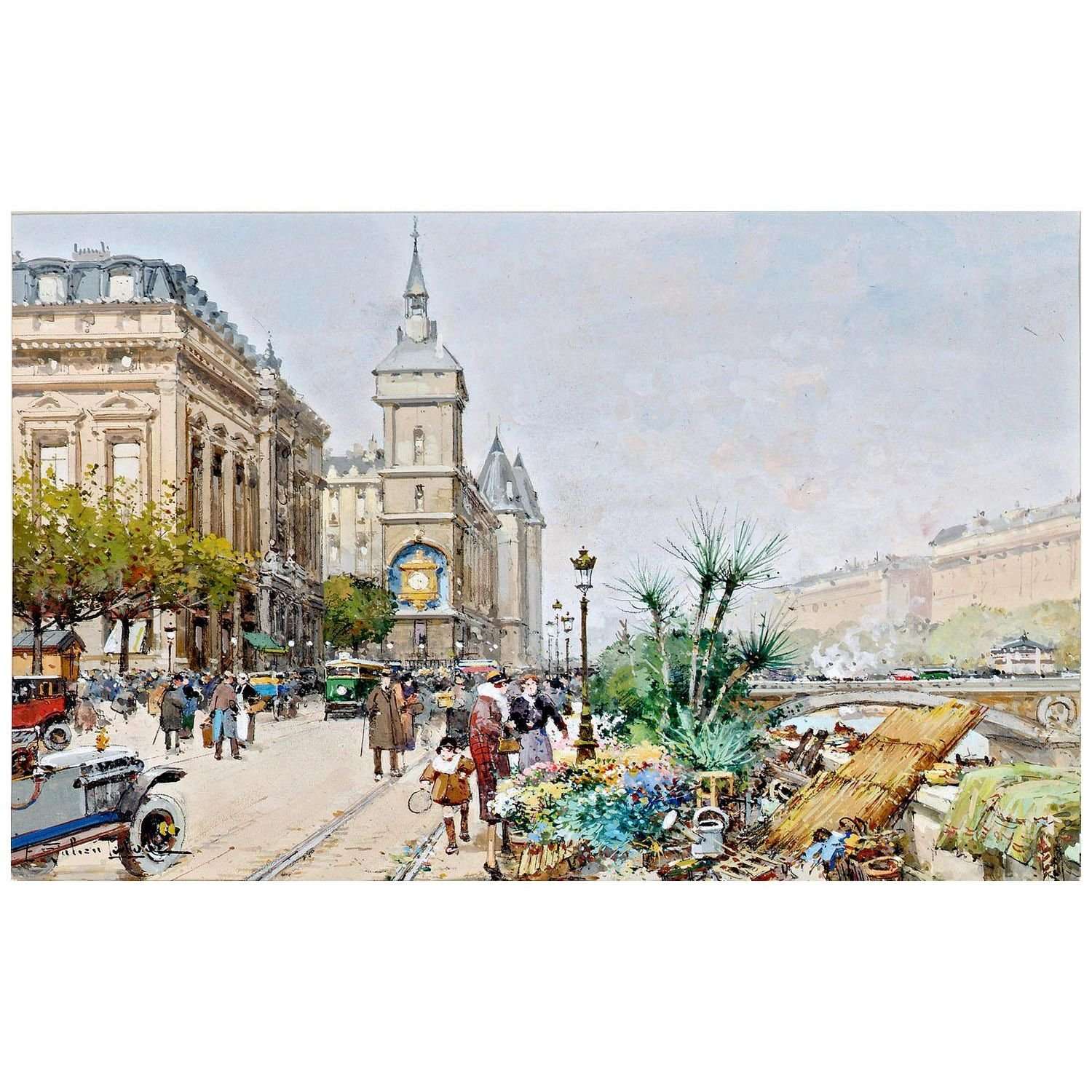  -Eug?ne Galien-Laloue. Quai de l'Horloge. 1920