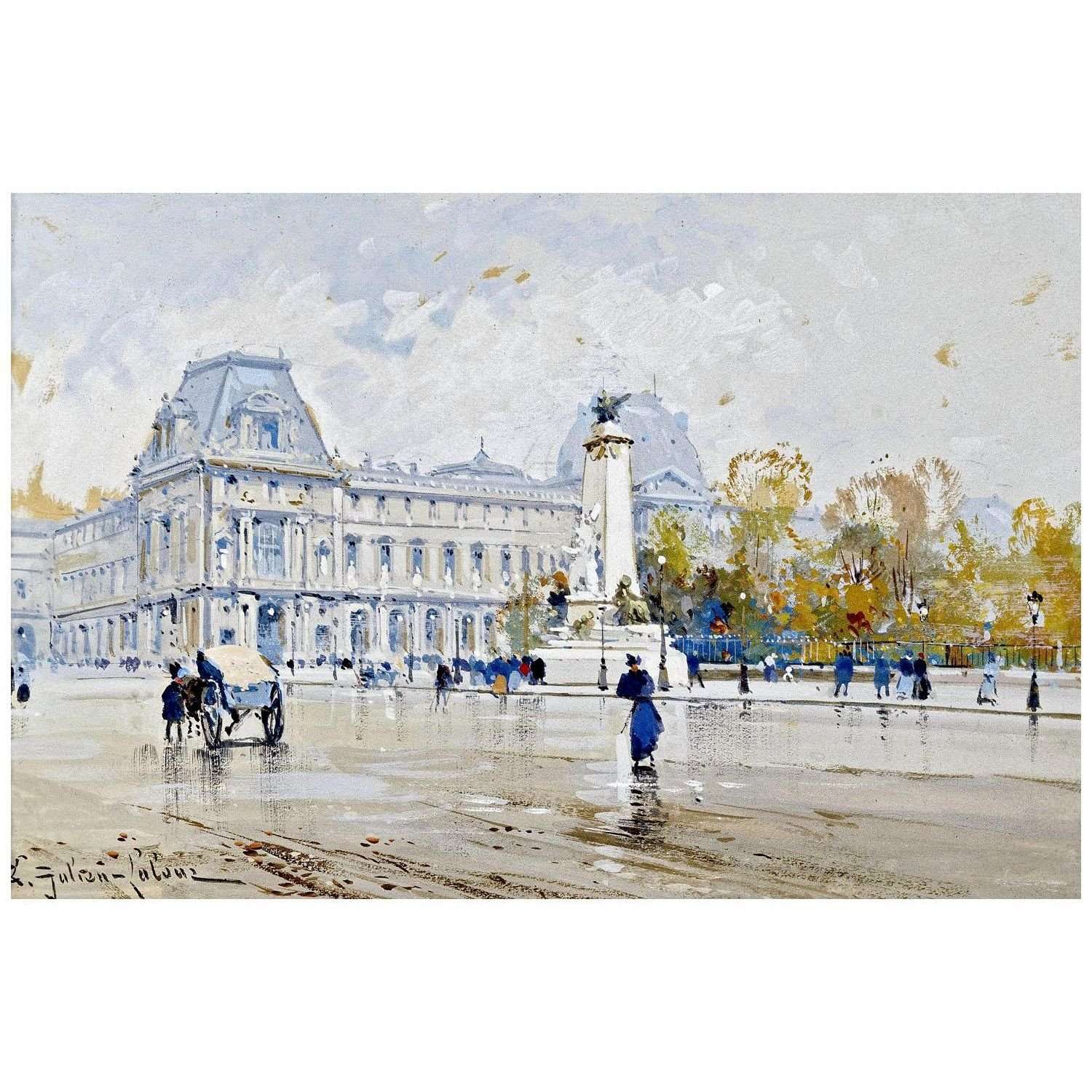  -Eug?ne Galien-Laloue. Vue du Louvre. 1930