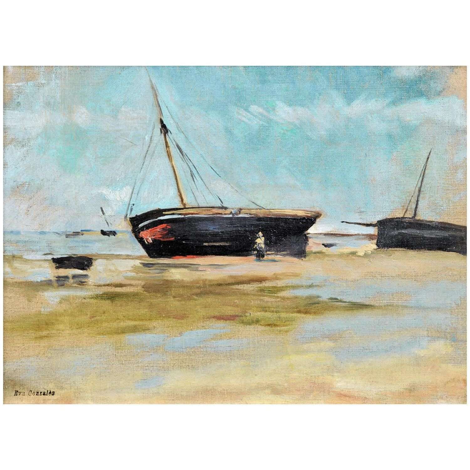  Eva Gonzales. Bateau ? mar?e basse. 1877. Collection priv?e