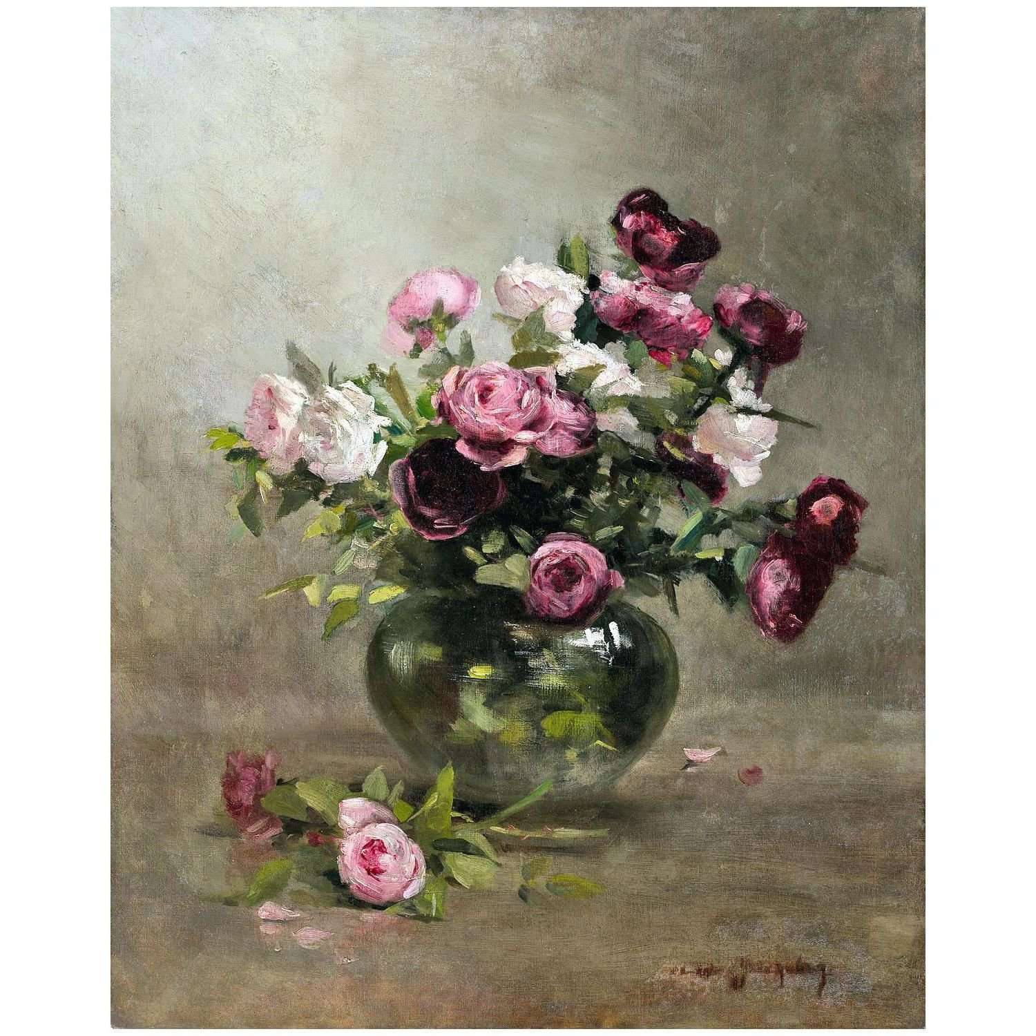  Eva Gonzales. Vase de roses. 1880. Minneapolis Institute of Art