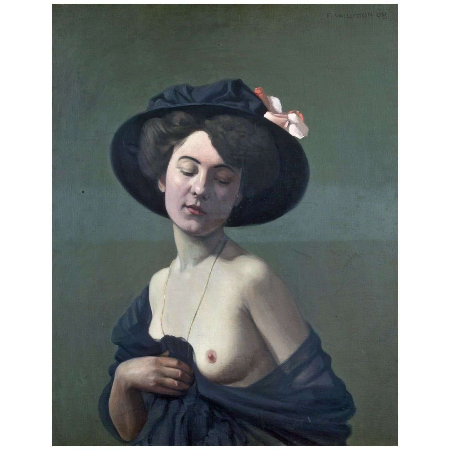  Felix Vallotton. Femme au chapeau noir. 1908. Hermitage St Petersburg