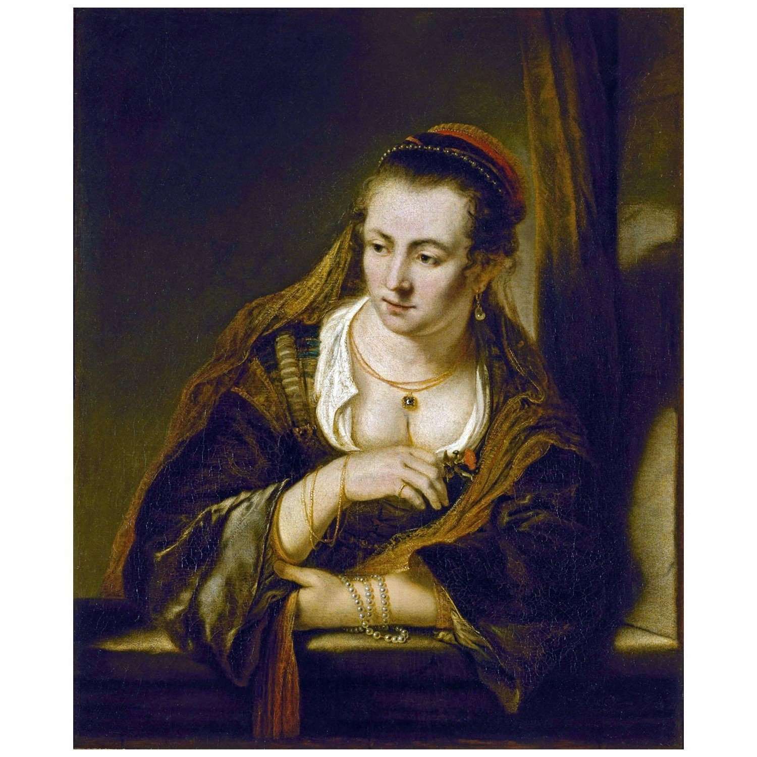  Ferdinand Bol. Young Woman at a Window. 1649. Hermitage Museum