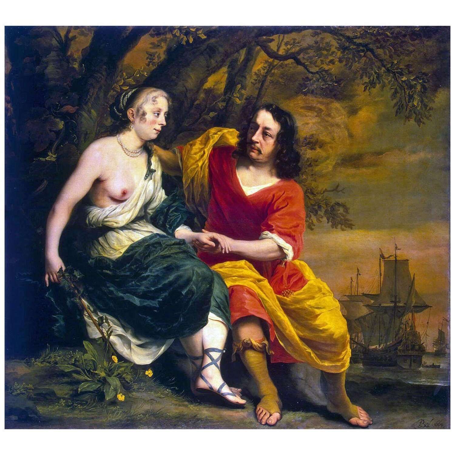  Ferdinand Bol. Bacchus and Ariadne. 1664. Hermitage Museum