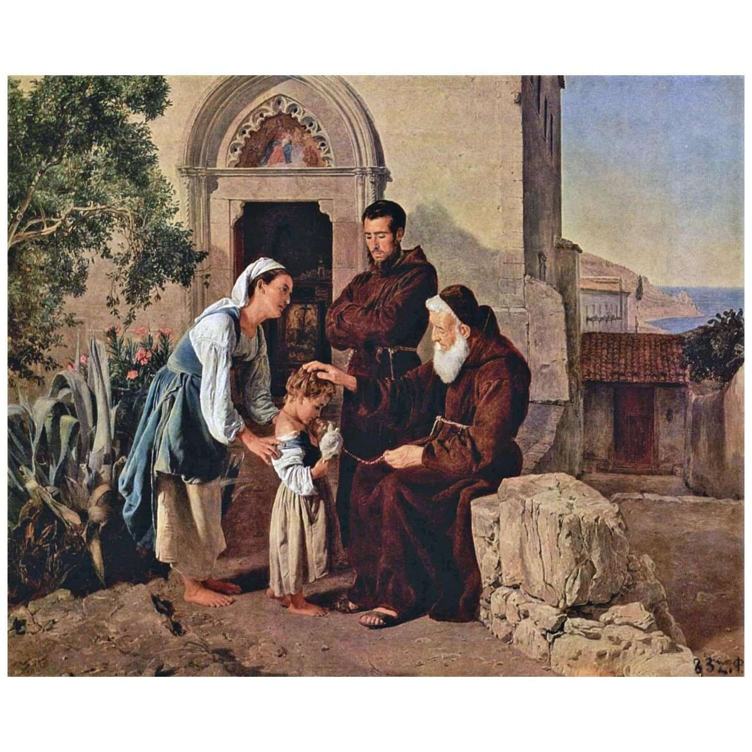   Ferdinand Waldm?ller. An der Klosterpforte. 1846. Hermitage Museum