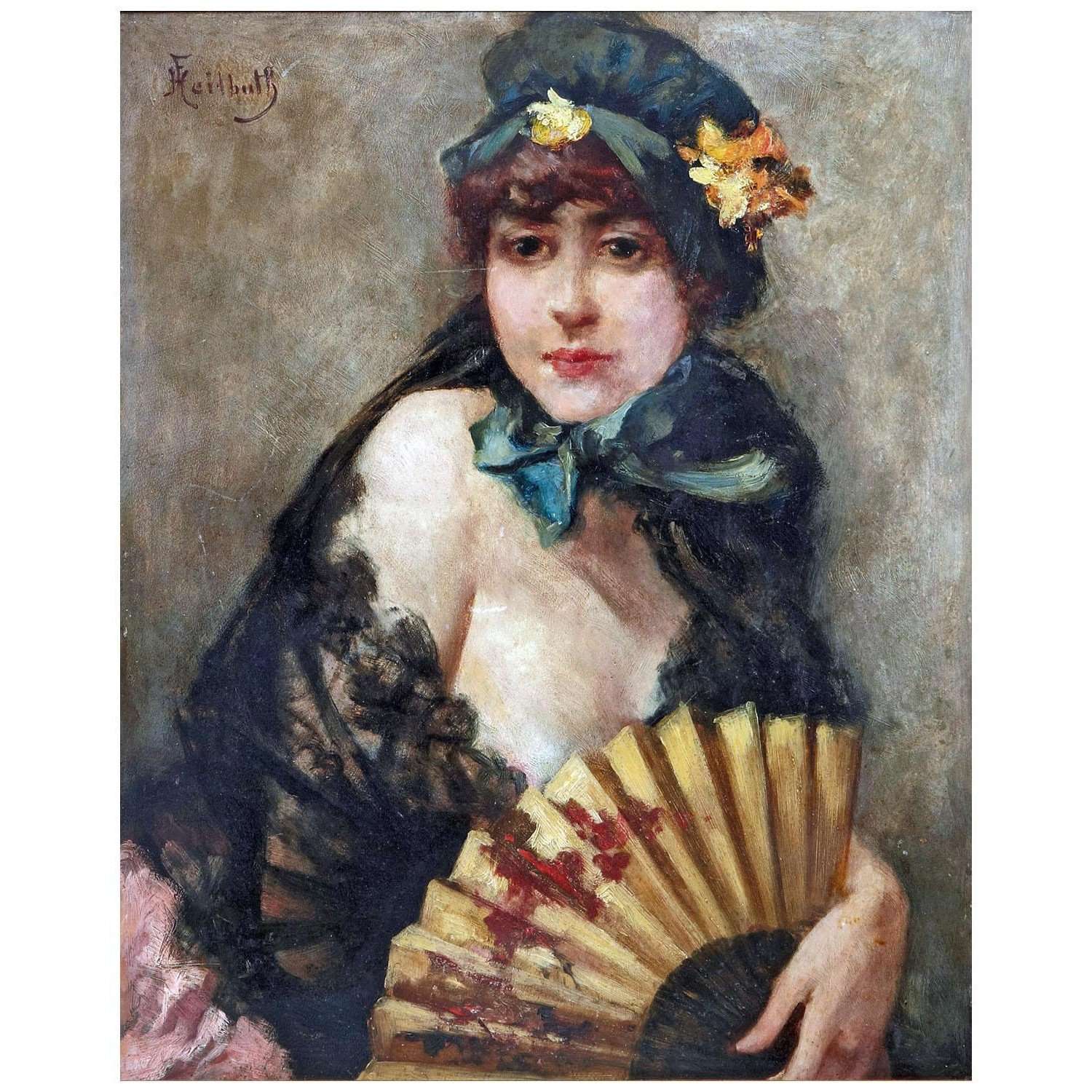  Ferdinand Heilbuth. Femme ? l'?ventail. 1874. Collection privee
