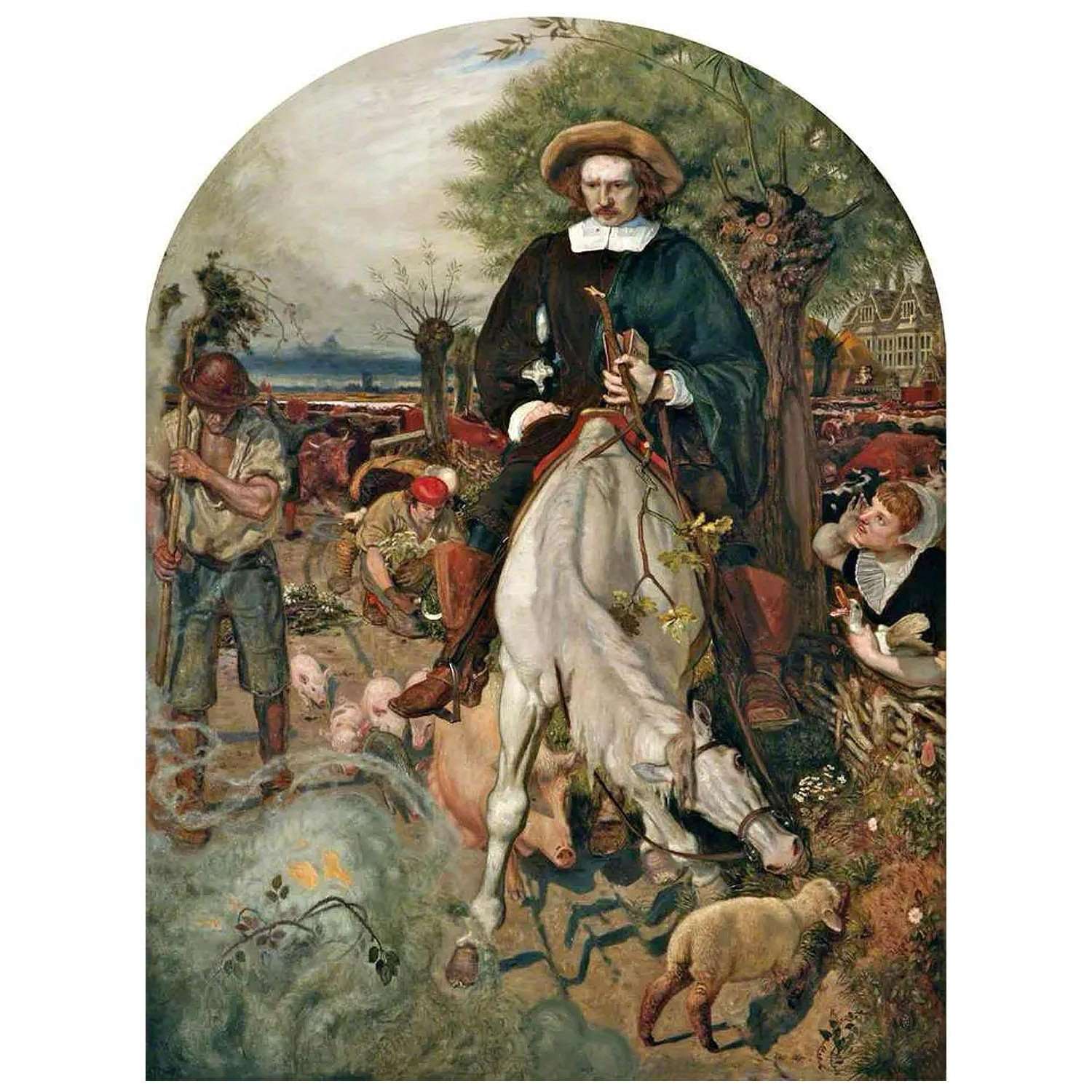   Ford Madox Brown. Cromwell on his Farm. 1874. Lever Art Gallery Liverpool
