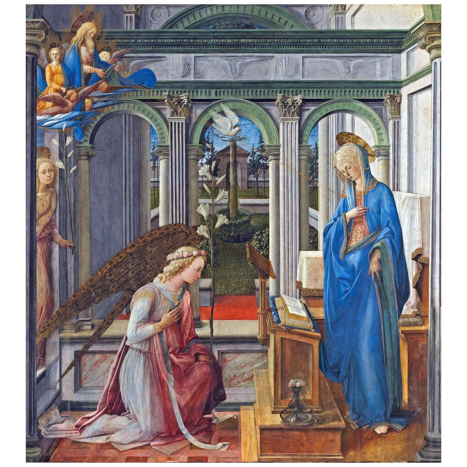  Fra Folippo Lippi. Annunciazione. 1443. Alte Pinakothek Munchen