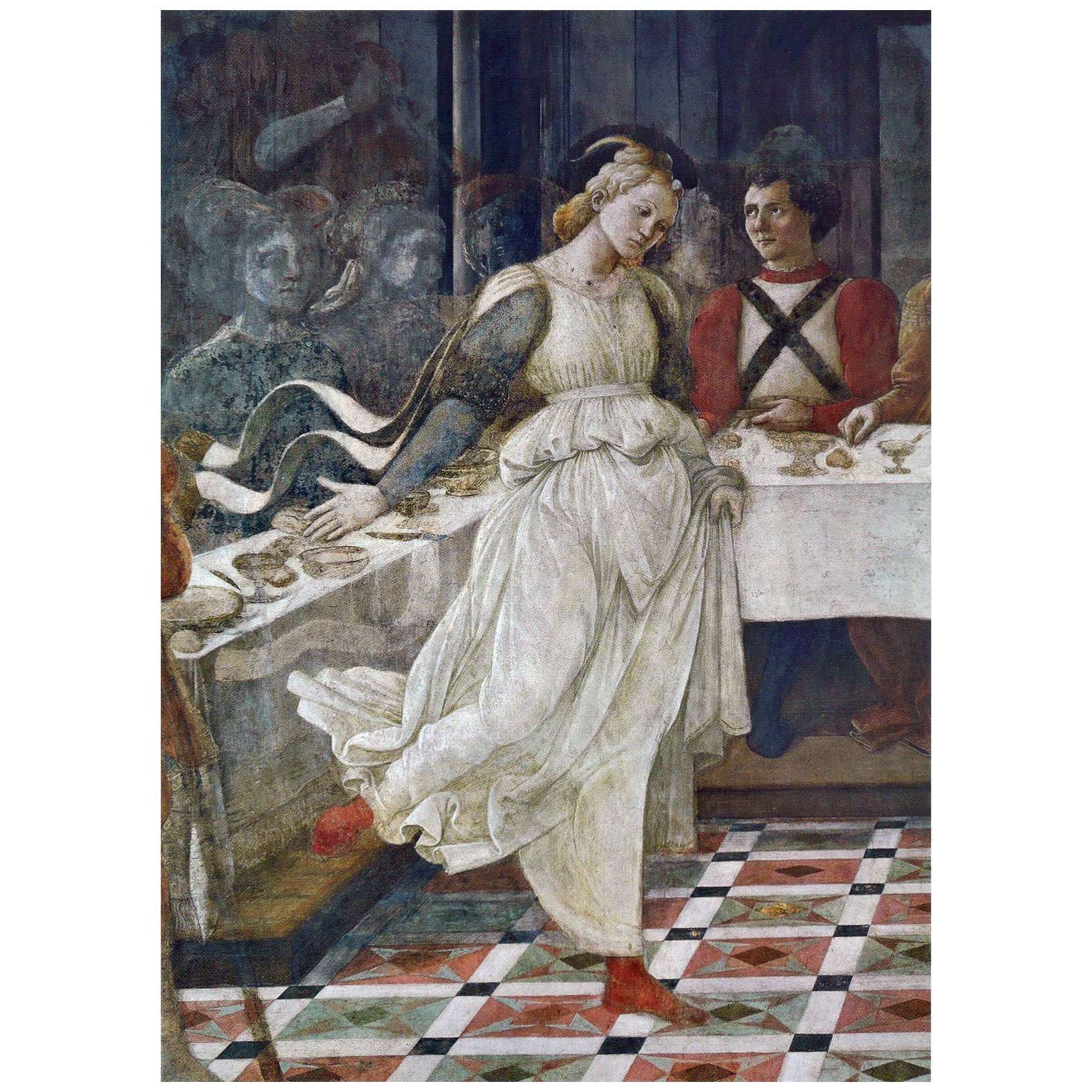   Fra Folippo Lippi. Frammento del Banchetto di Erode (Lucrezia Buti). 1452. Cattedrale, Prato