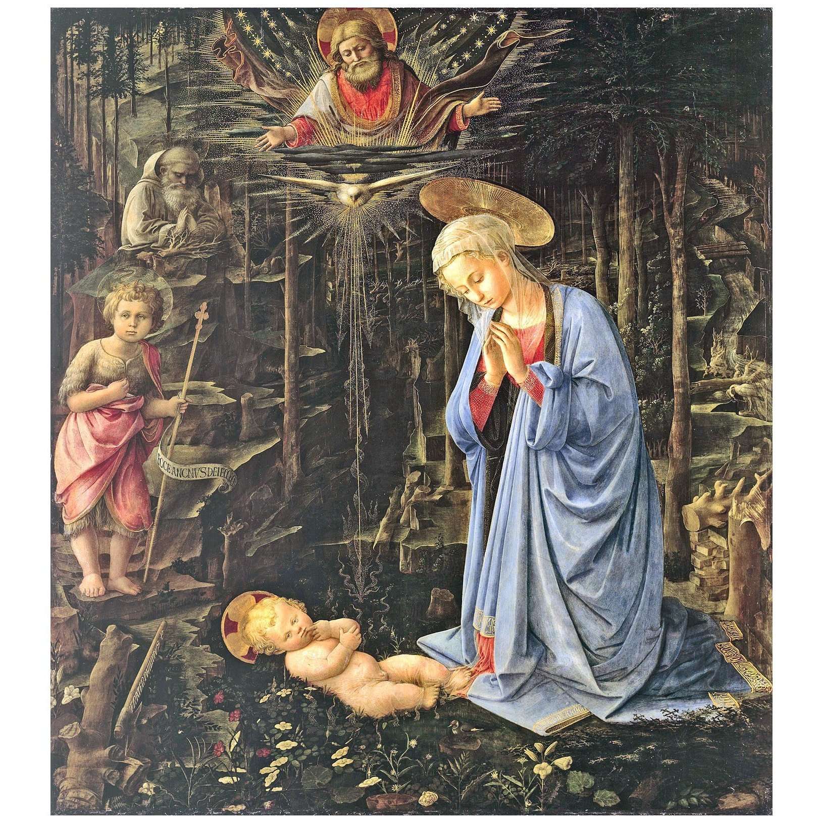   Fra Folippo Lippi. Adorazione del bambino. 1459. Gemaldegalerie Berlin