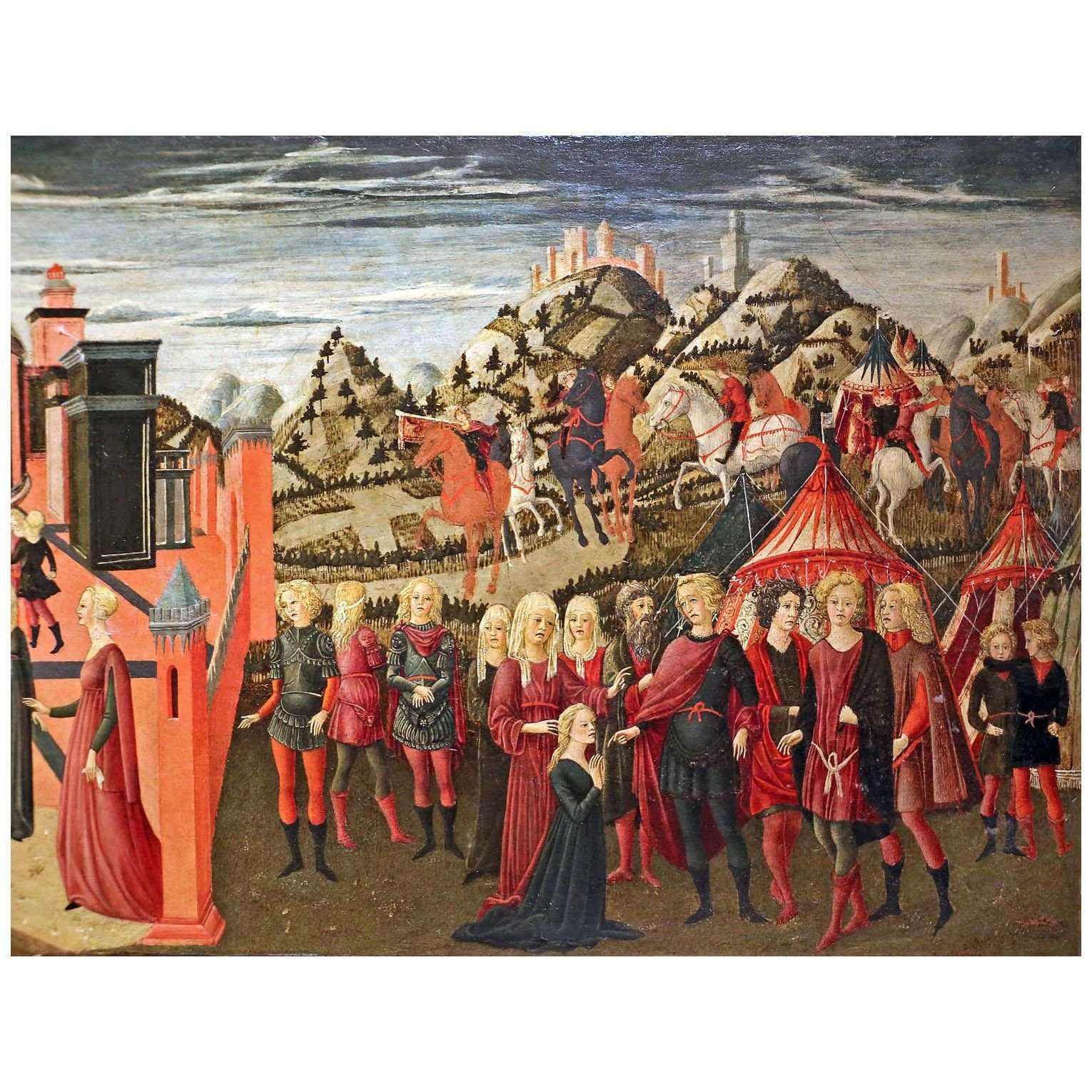  Francesco di Giorgio. Fronte di cassone o spalliera dipinta. 1458. Pinacoteca di Siena