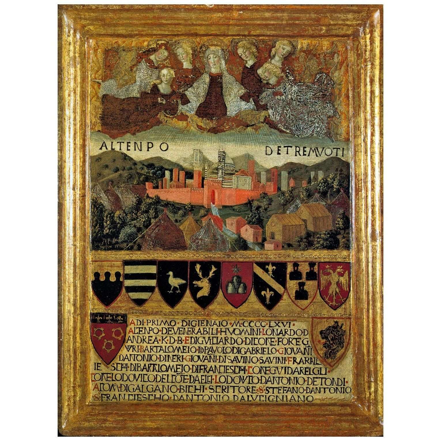  Francesco di Giorgio. Tavoletta Madonna del terremoto. 1467. Archivio di Stato Siena