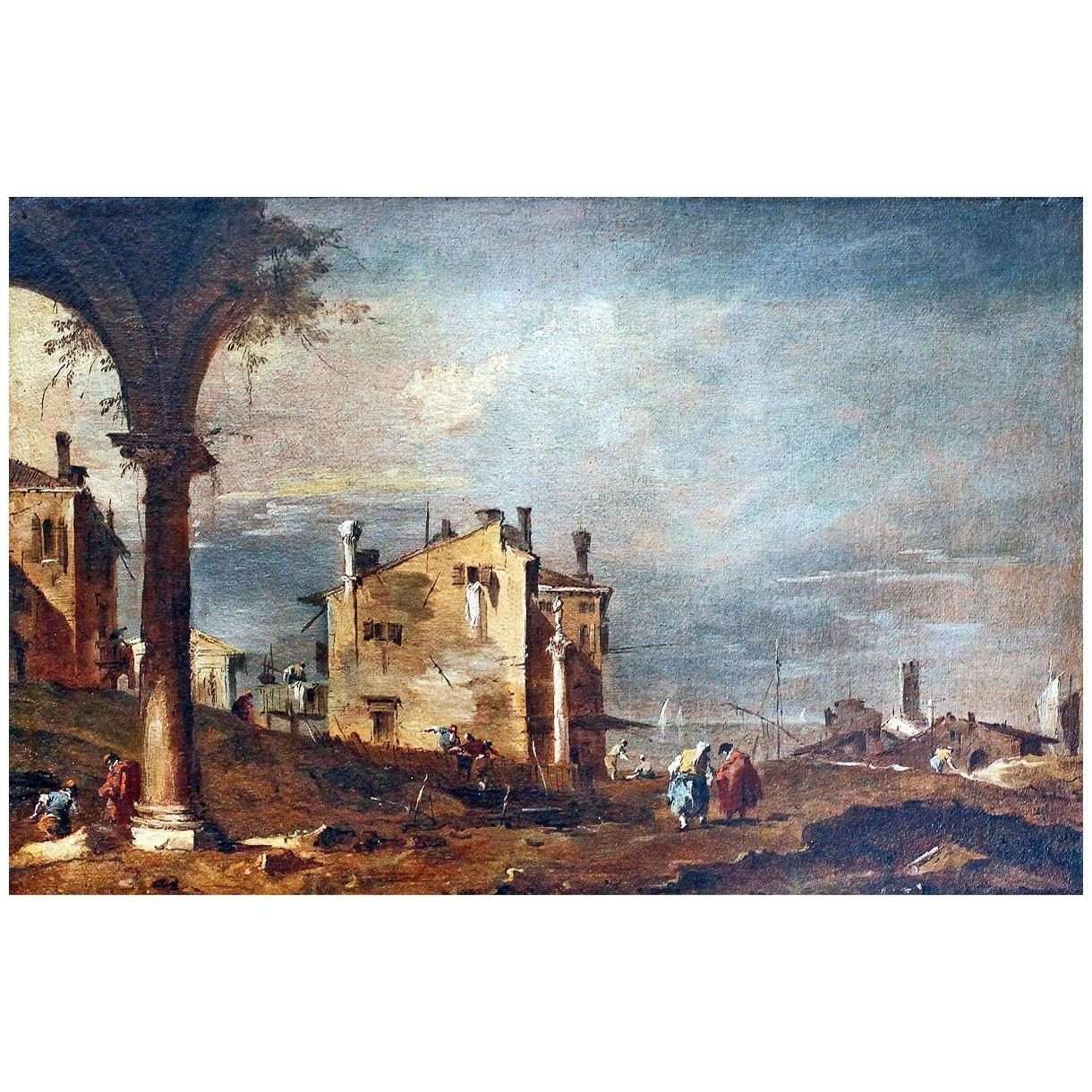  Francesco Guardi. Rovine dell'arco e case sulla laguna. 1750. Castelvecchio Verona