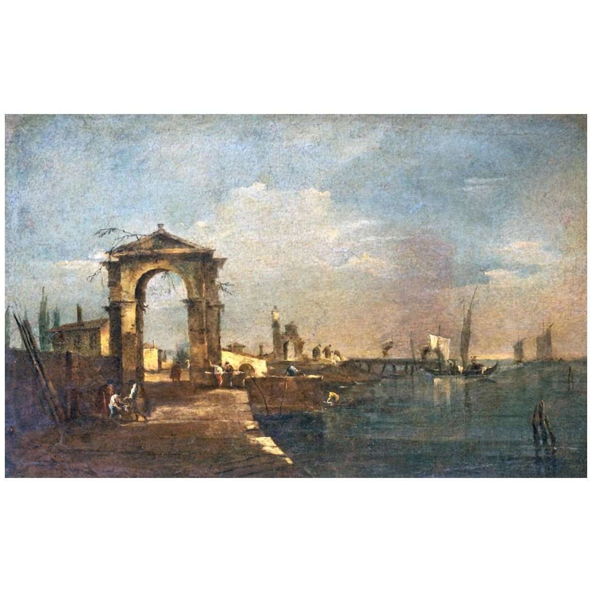  Francesco Guardi. Paesaggio con lungomare e navi sul lago. 1760-1780. Rijksmuseum