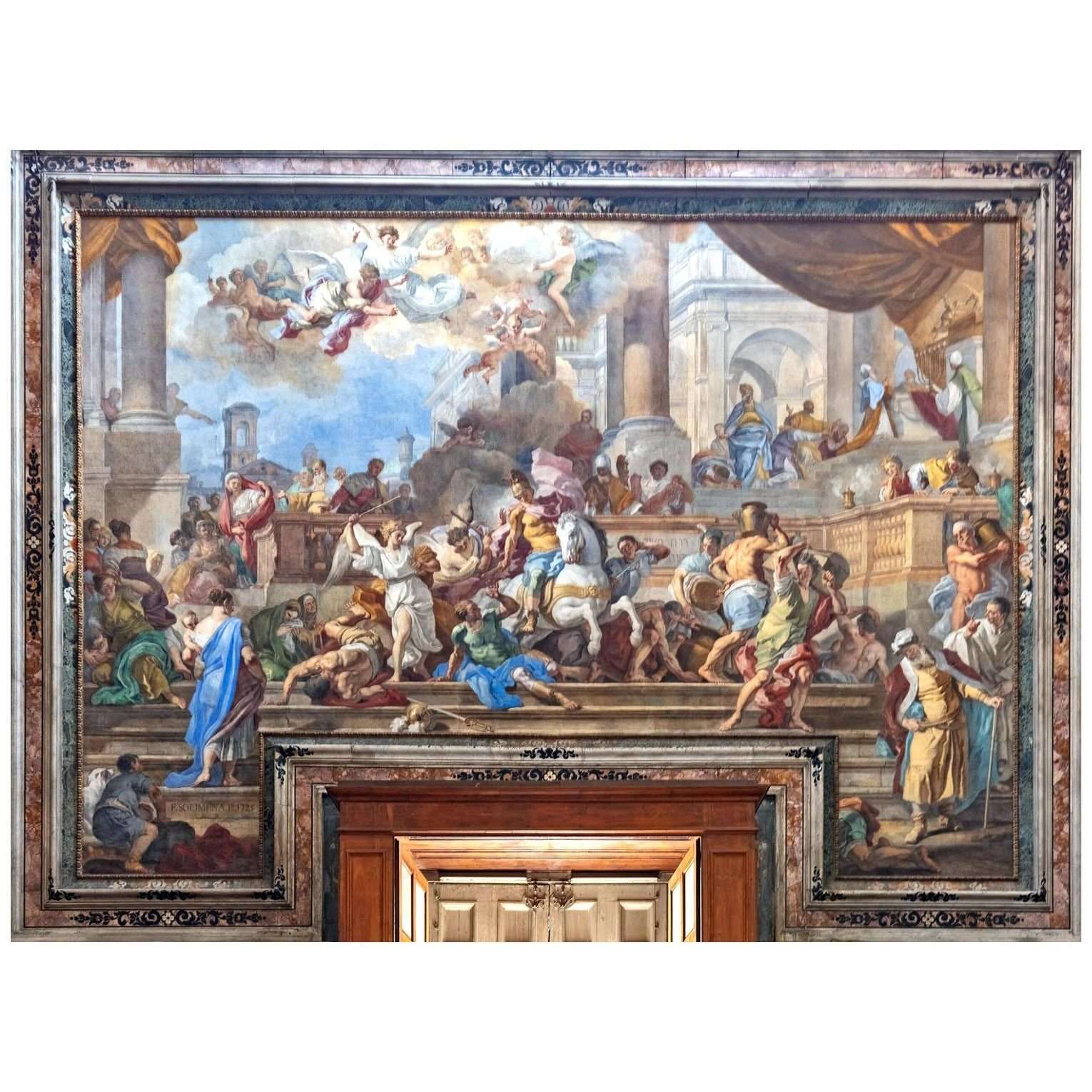 Francesco Solimena. Cacciata di Eliodoro dal Tempio. 1725. Gesu Nuovo, Napoli