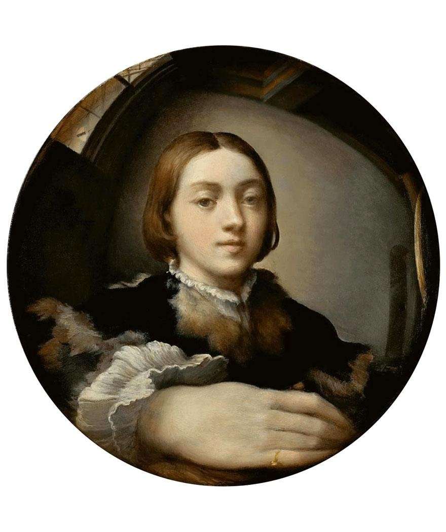  Parmigianino. Selfportrait in Convex Mirror. 1523-1524. KHM, Wien