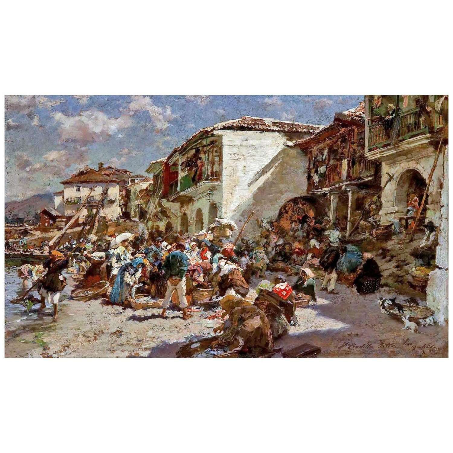  Francisco Pradilla. Venta de pescado en Vigo. 1916. Colecci?n privada