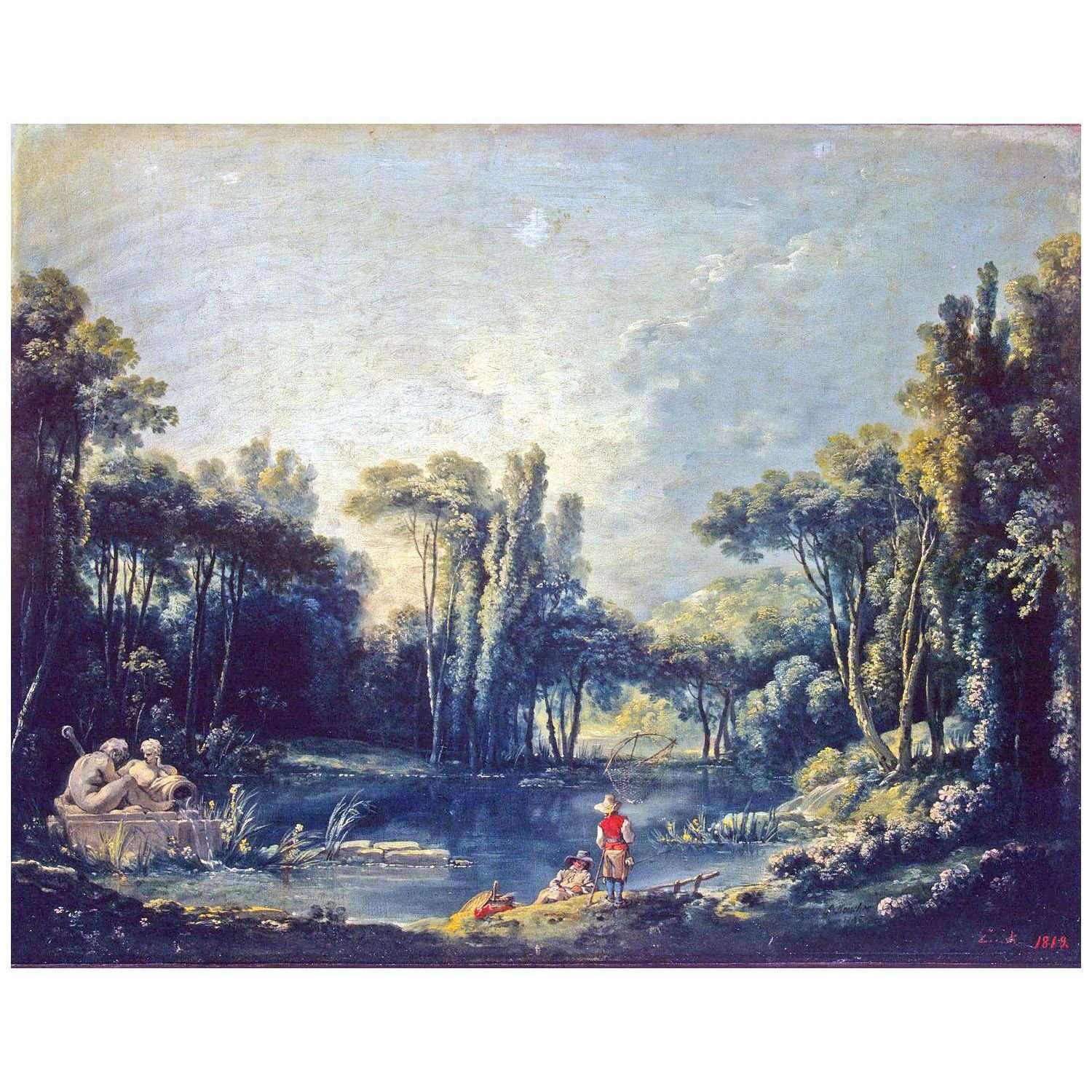  Francois Boucher. Paysage avec un ?tang. 1746. Hermitage Museum