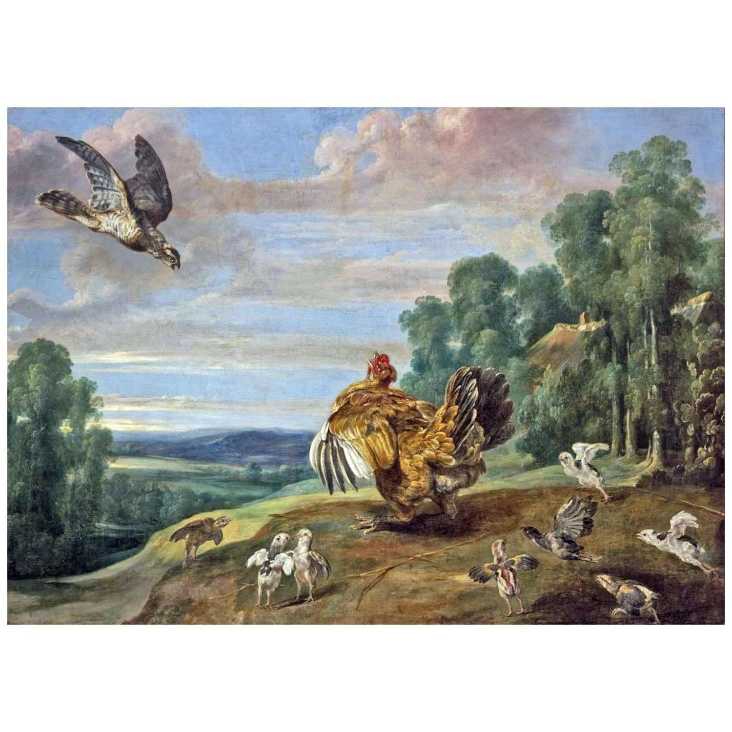 Frans Snyders. A Hawk and a Brood Hen. 1646. Museum of Fine Arts Budapest