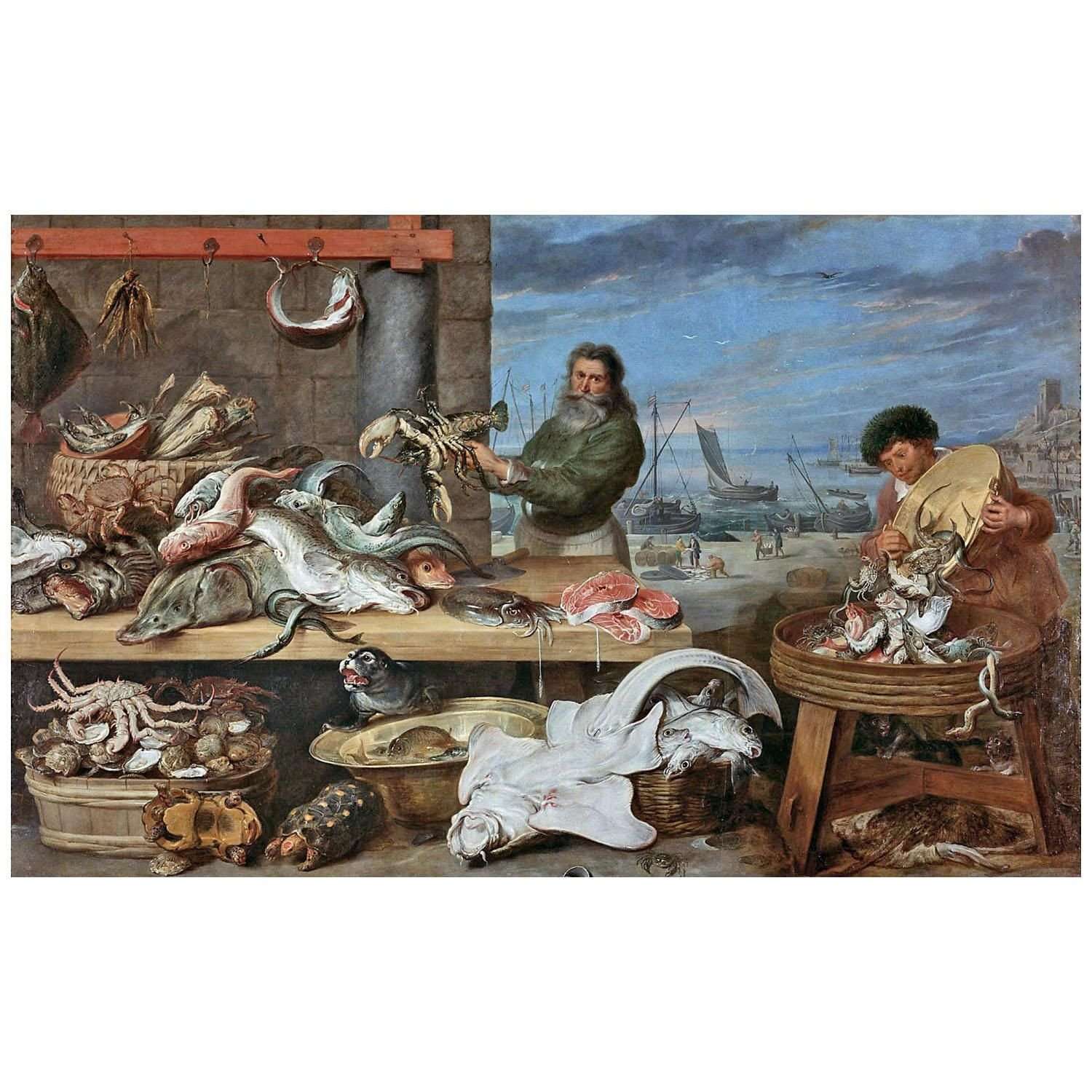  Frans Snyders, Cornelis de Vos. Fish Market. 1620s. KHM Wien