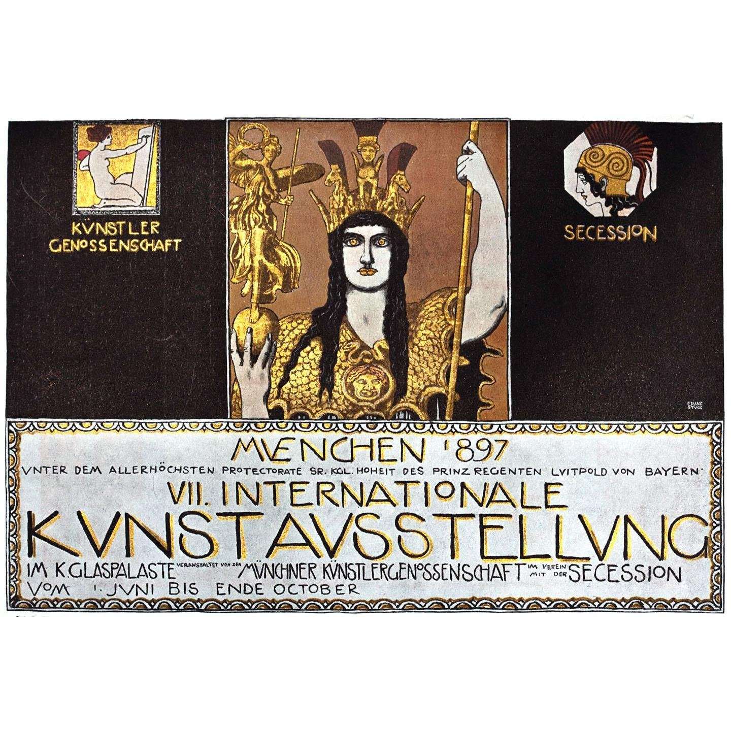  Franz von Stuck. VII Internationalen Kunstausstellung M?nchen. 1897. Plakat