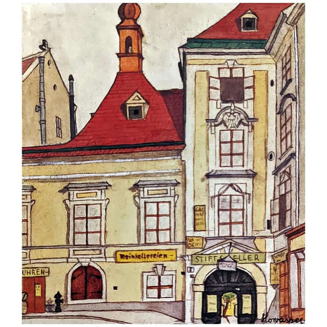  Friedensreich Hundertwasser. Schonlaterngasse, Wien. 1943