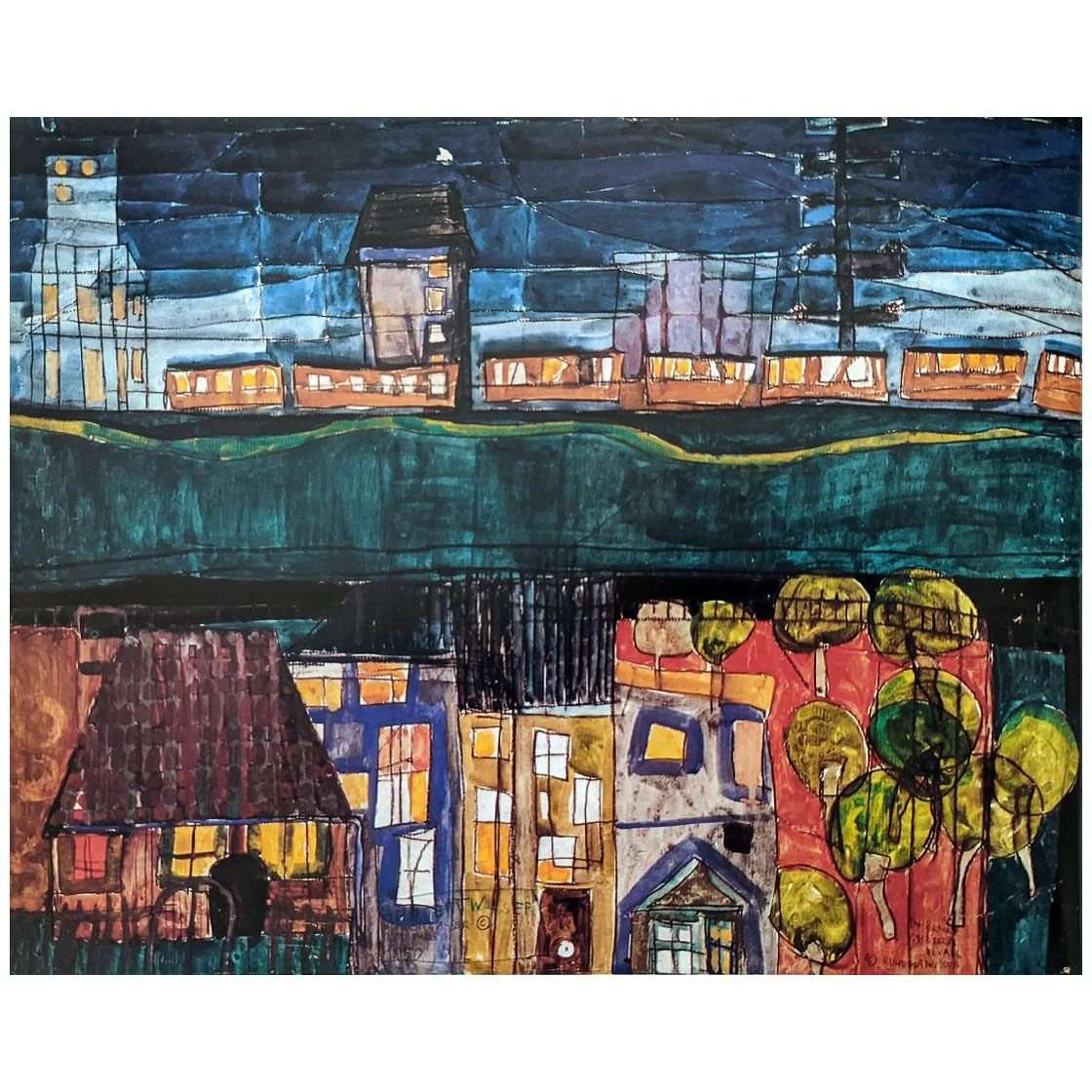  Friedensreich Hundertwasser. Die Bahn nach Sceaux. 1950